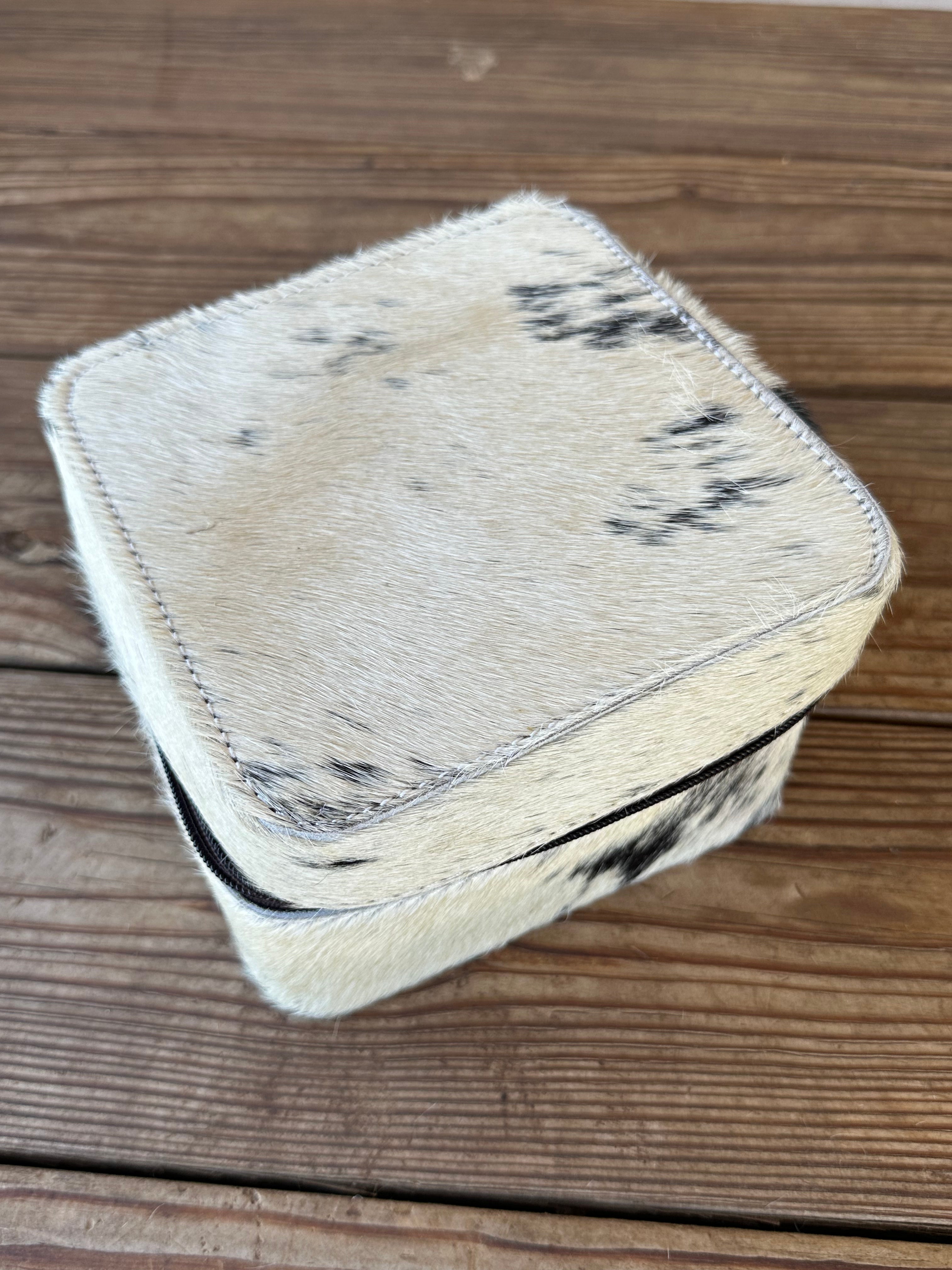 Genuine Leather Cowhide Jewelry Box