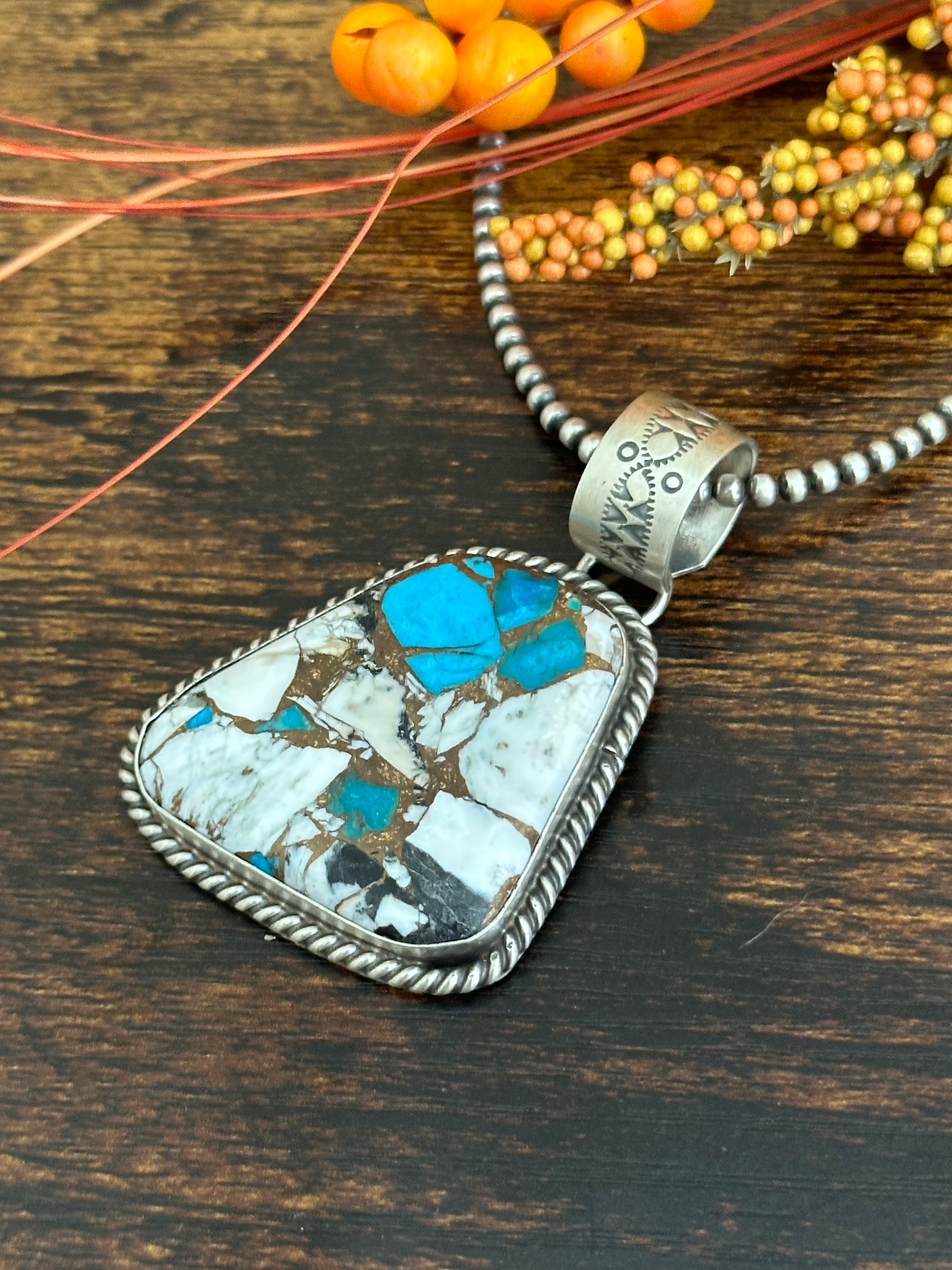 Augustine Largo Mohave Turquoise & Sterling Silver Pendant