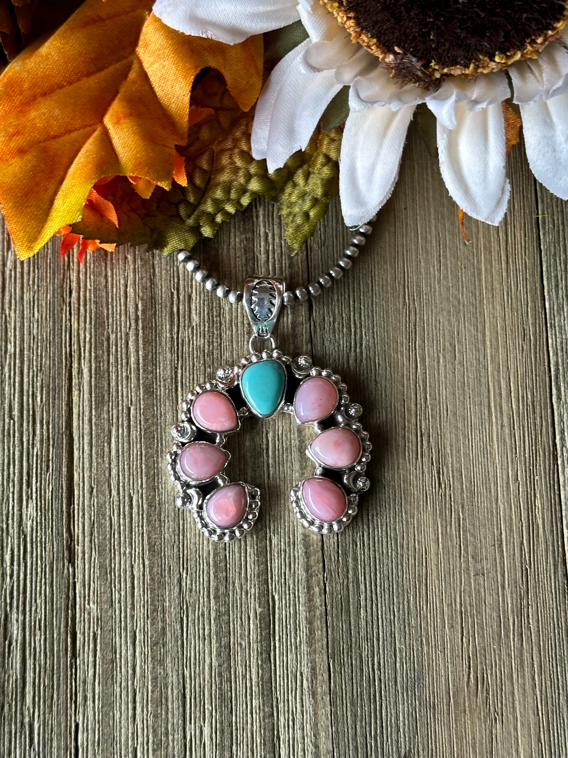 Southwest Handmade Multi Stone & Sterling Silver Naja Pendant