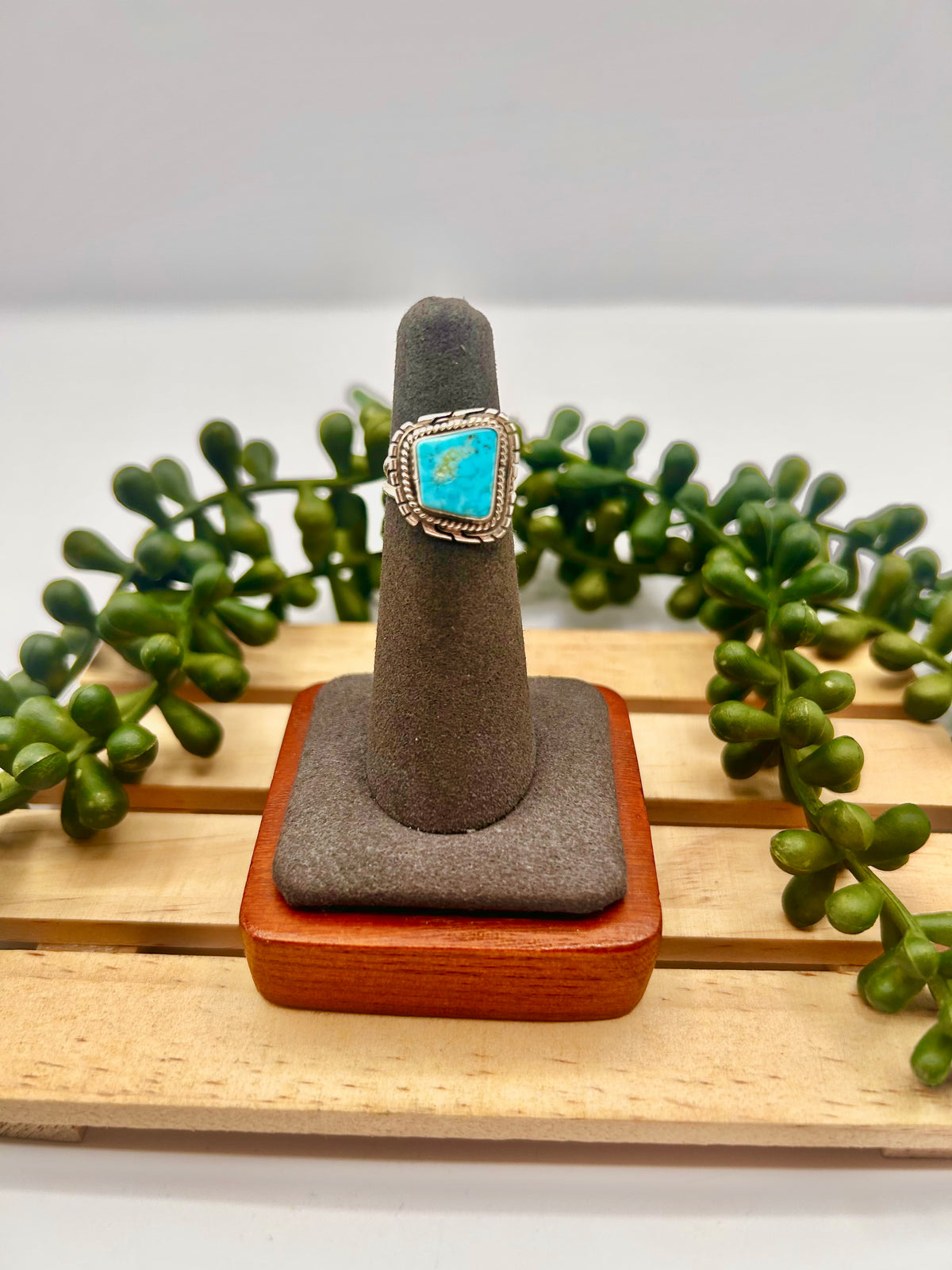 Peggy Skeets Kingman Turquoise & Sterling Silver Ring Size 5