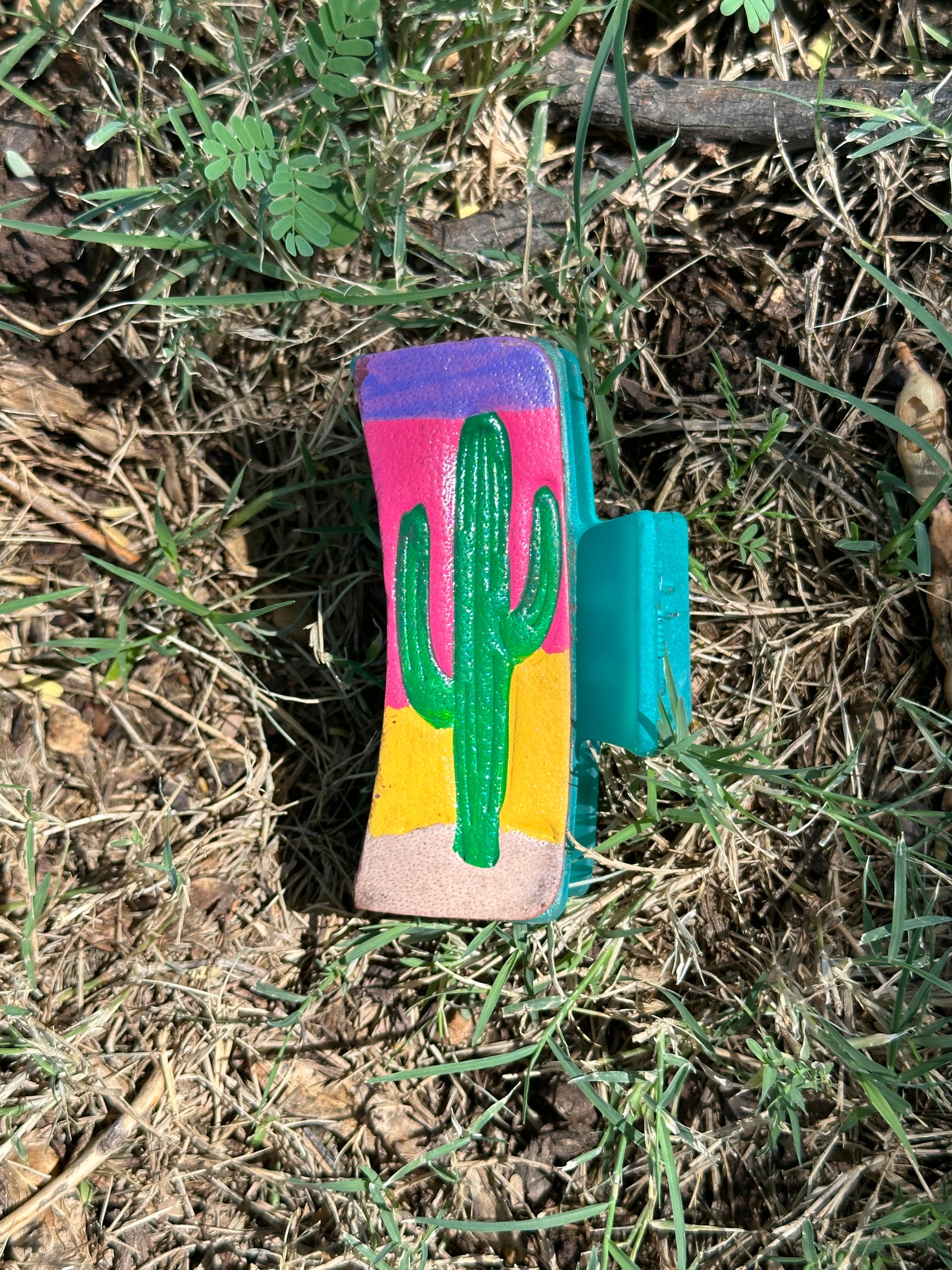 Genuine Tooled Leather Hair Clip