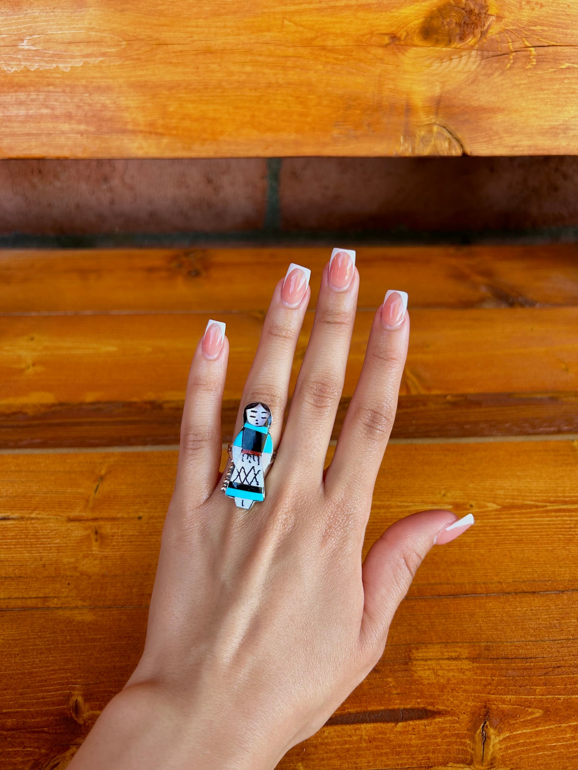 Joyce Waseta Multi Stone Inlay & Sterling Silver Ring