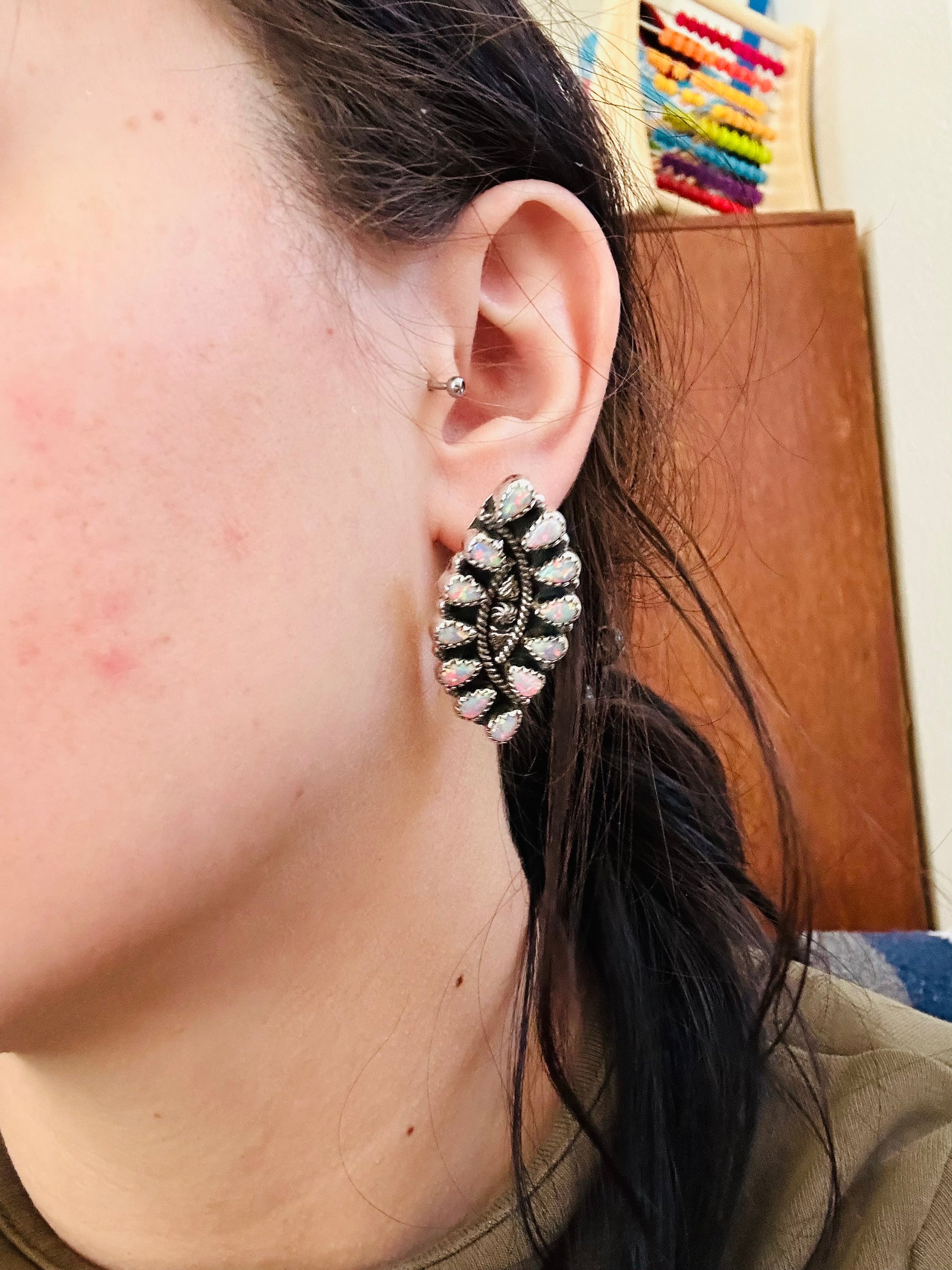 TTD “Twin Flame” Opal & Sterling Silver Earrings