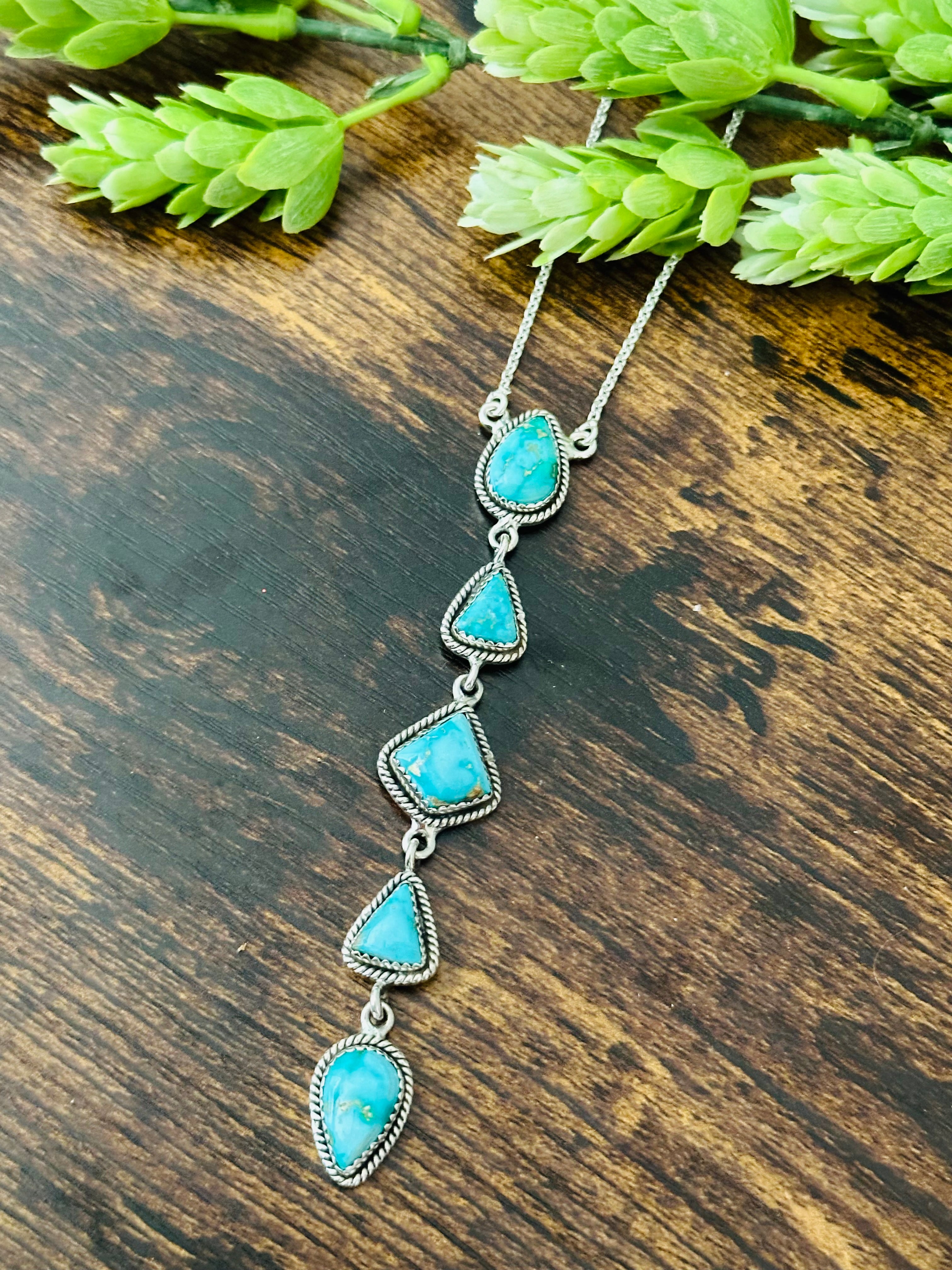 Southwest Made Sonoran Mountain Turquoise & Sterling Silver Necklace