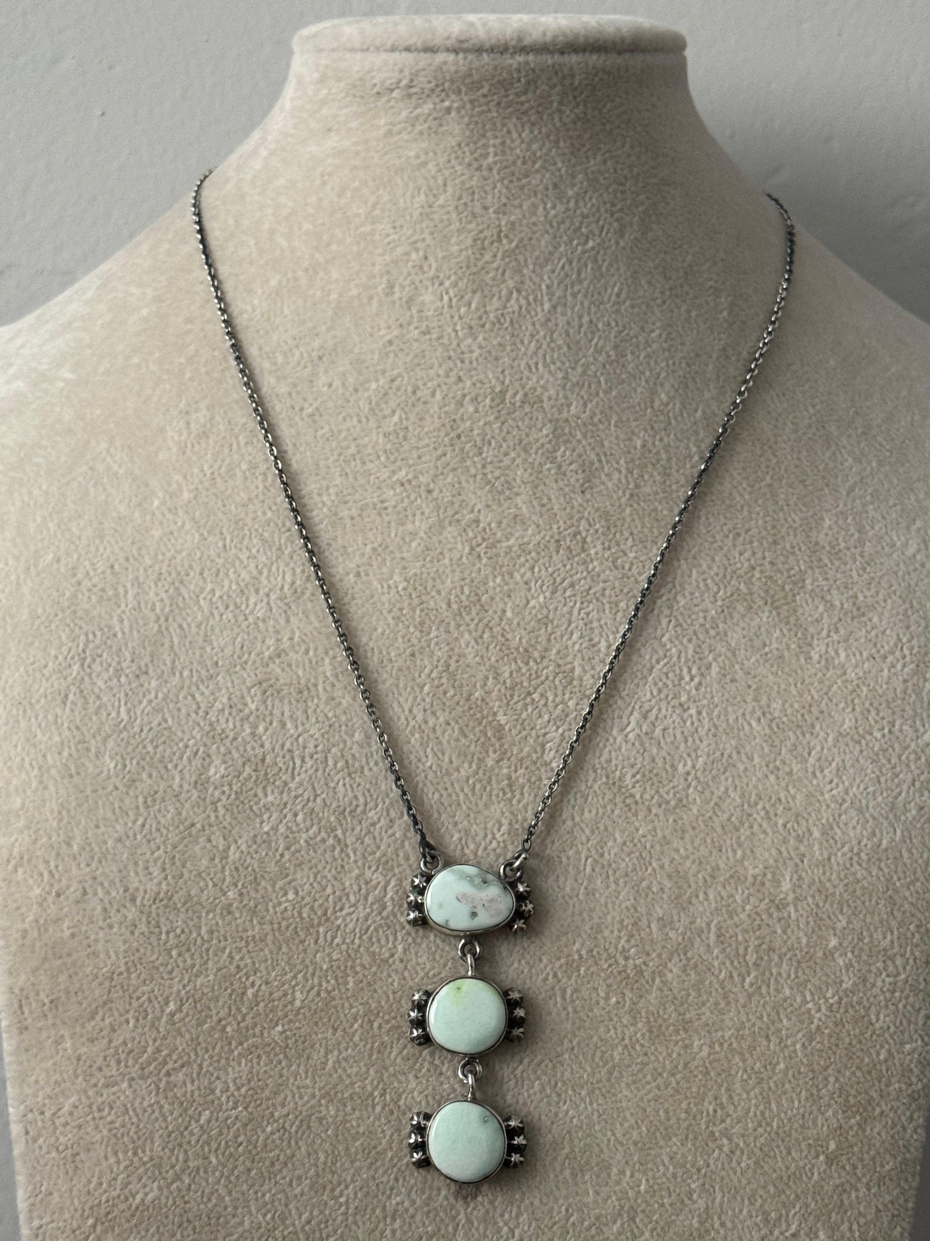 Southwest Paloma Variscite & Sterling Silver Necklace