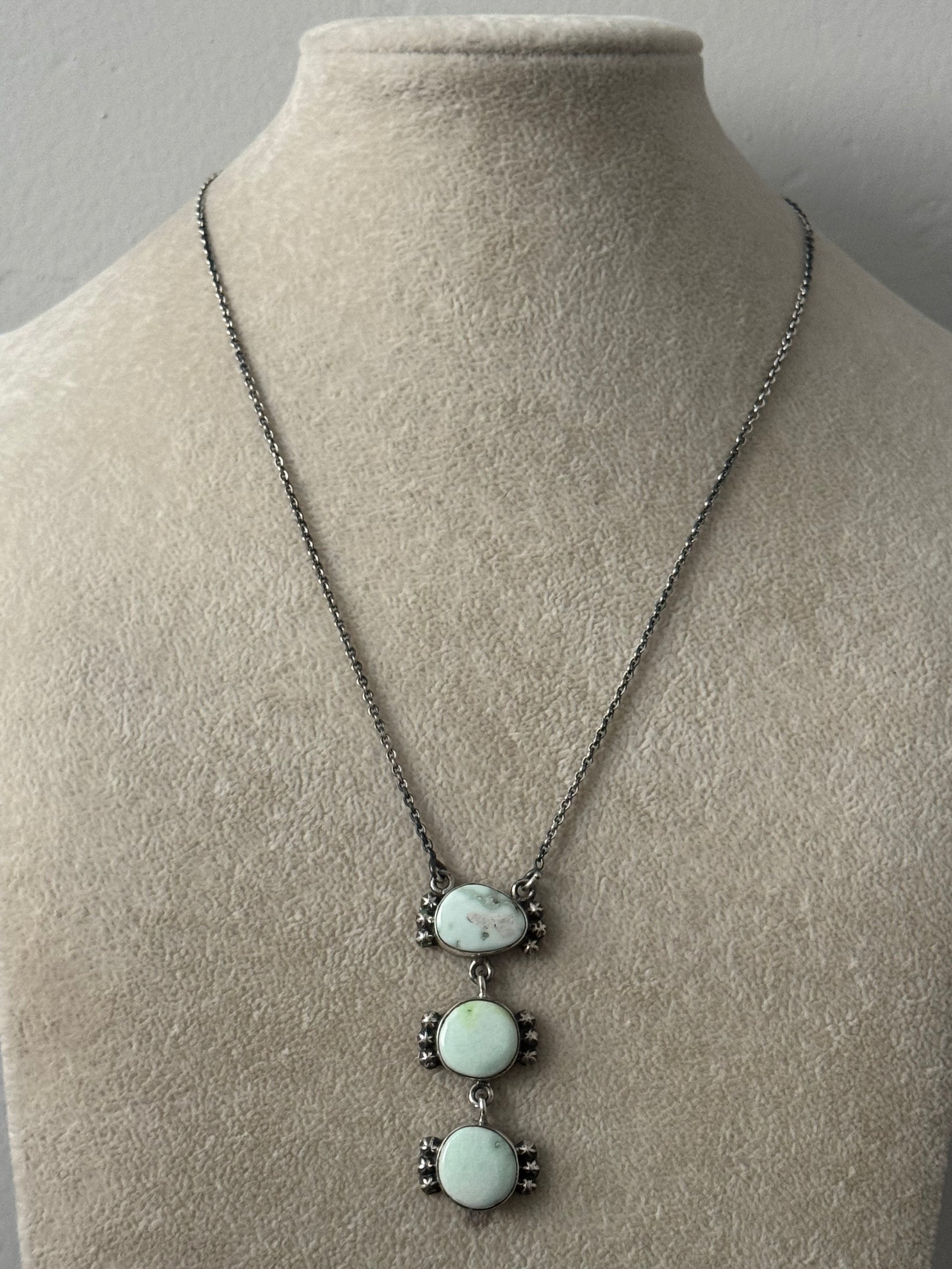 Southwest Paloma Variscite & Sterling Silver Necklace