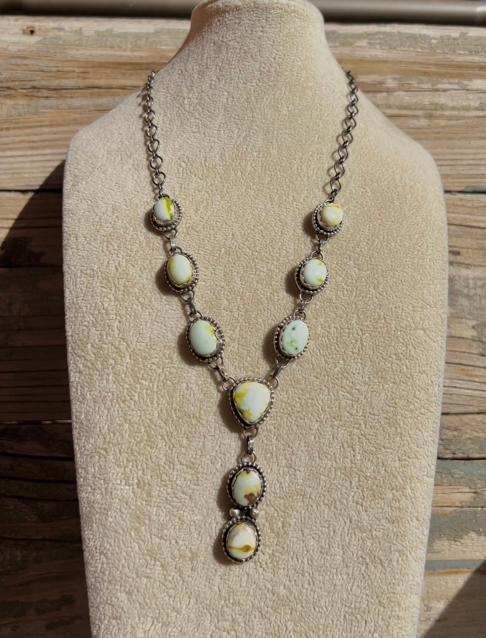 Betta Lee Palomino & Sterling Silver Cluster Necklace Set