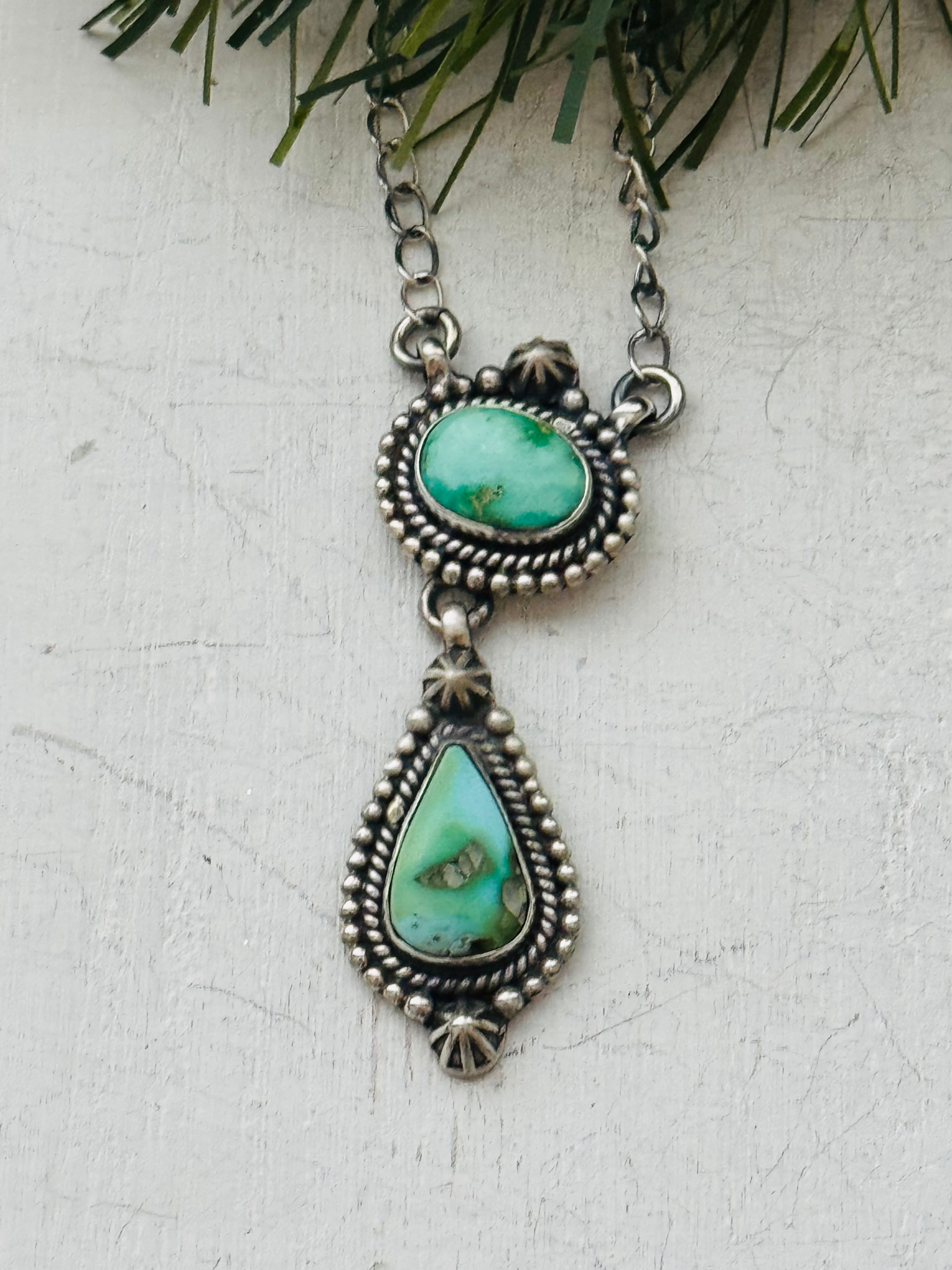 Southwest Handmade Sonoran Mountain Turquoise & Sterling Silver Necklace