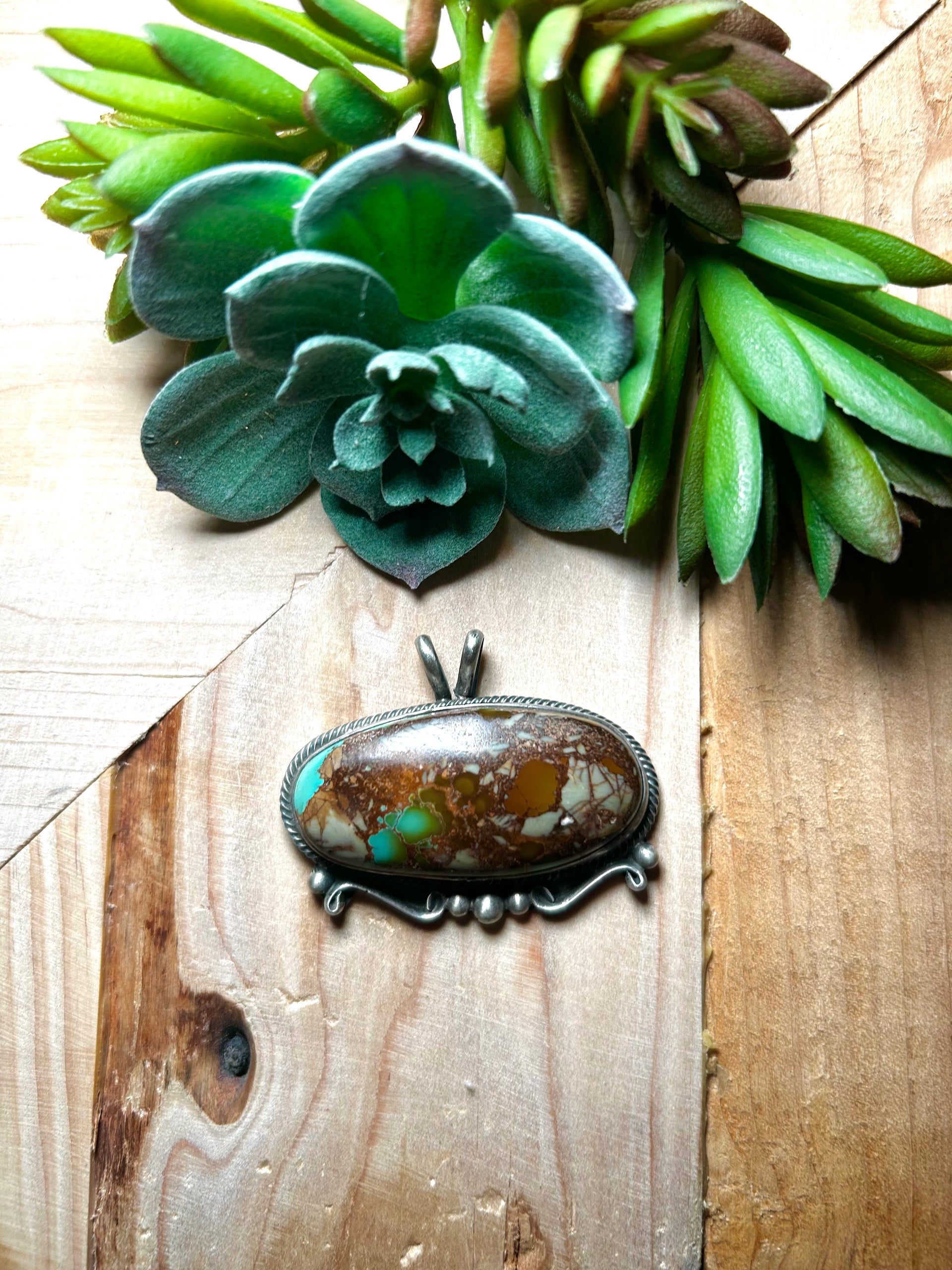 Sheila Becenti Royston Turquoise & Sterling Silver Pendant