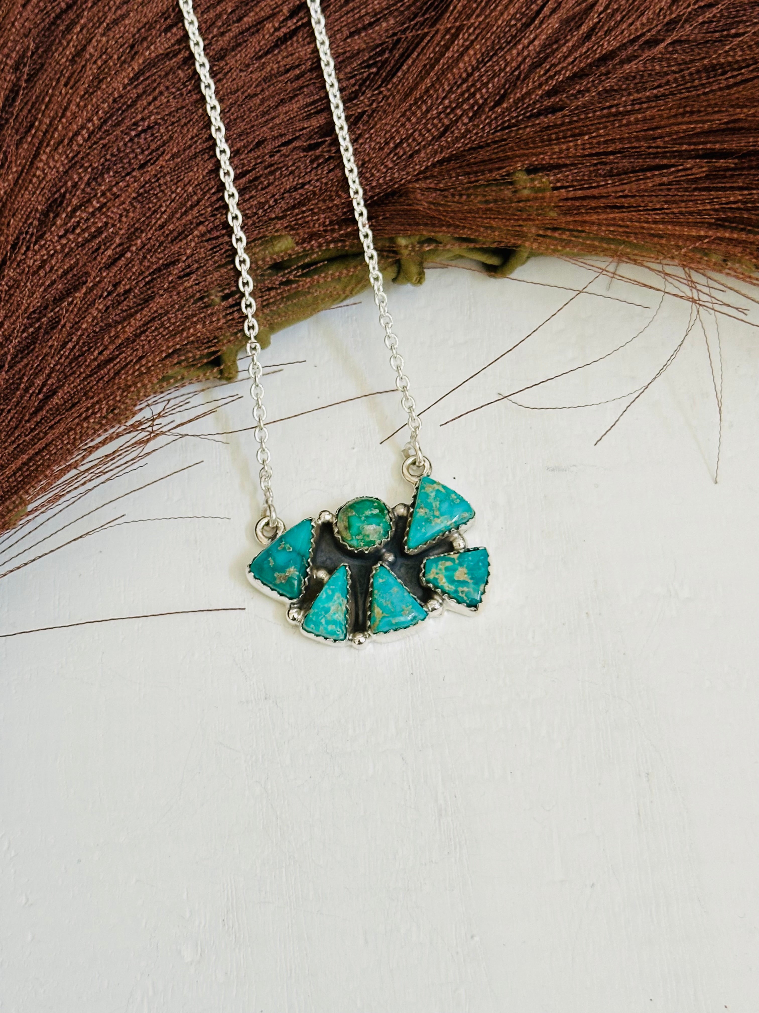 TTD “Million Dollar Baby” Emerald Valley Turquoise & Sterling Silver Necklace