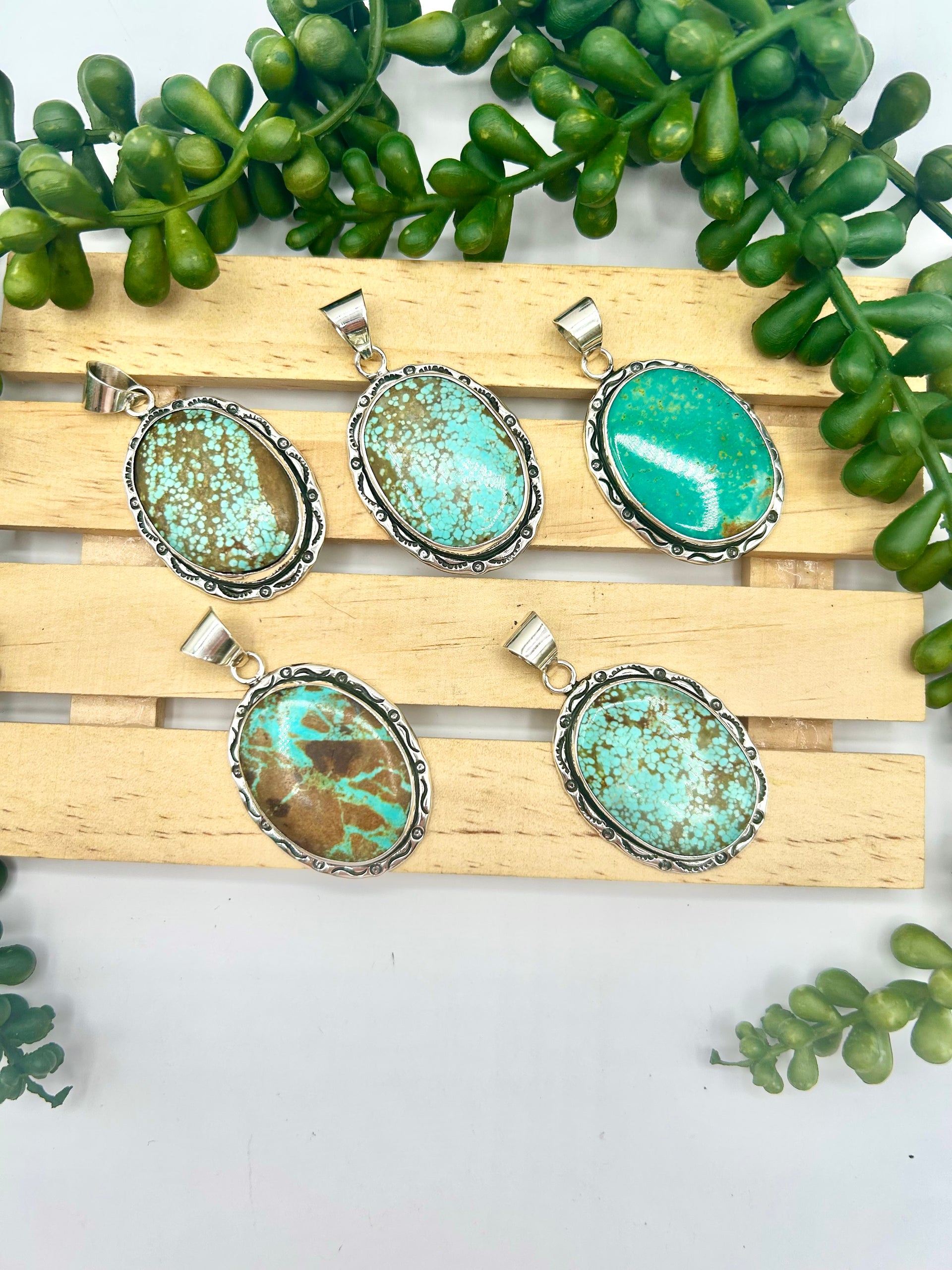 Navajo Made Mine 8 Turquoise & Sterling Silver Pendant
