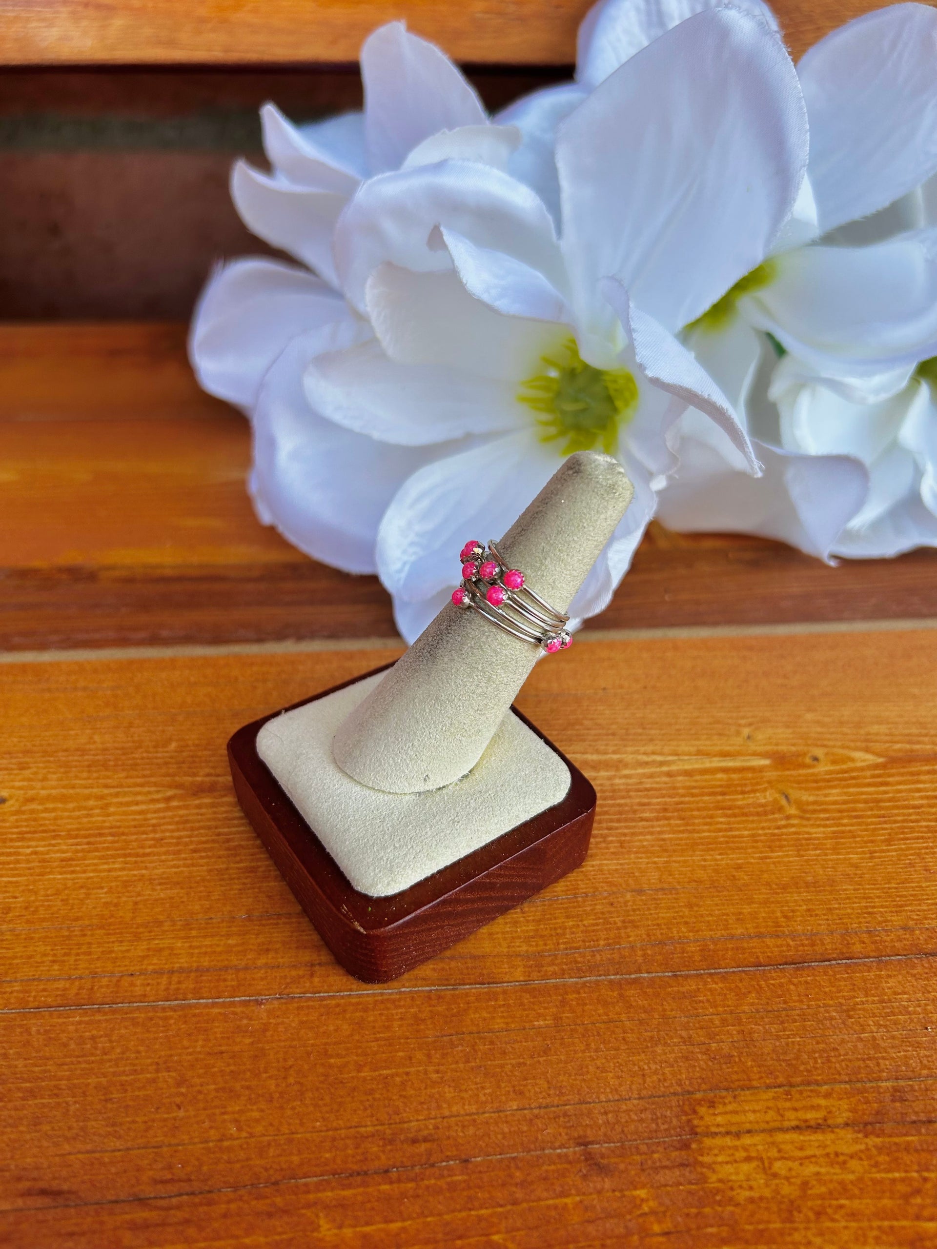 Navajo Made Pink Opal & Sterling Silver Ring