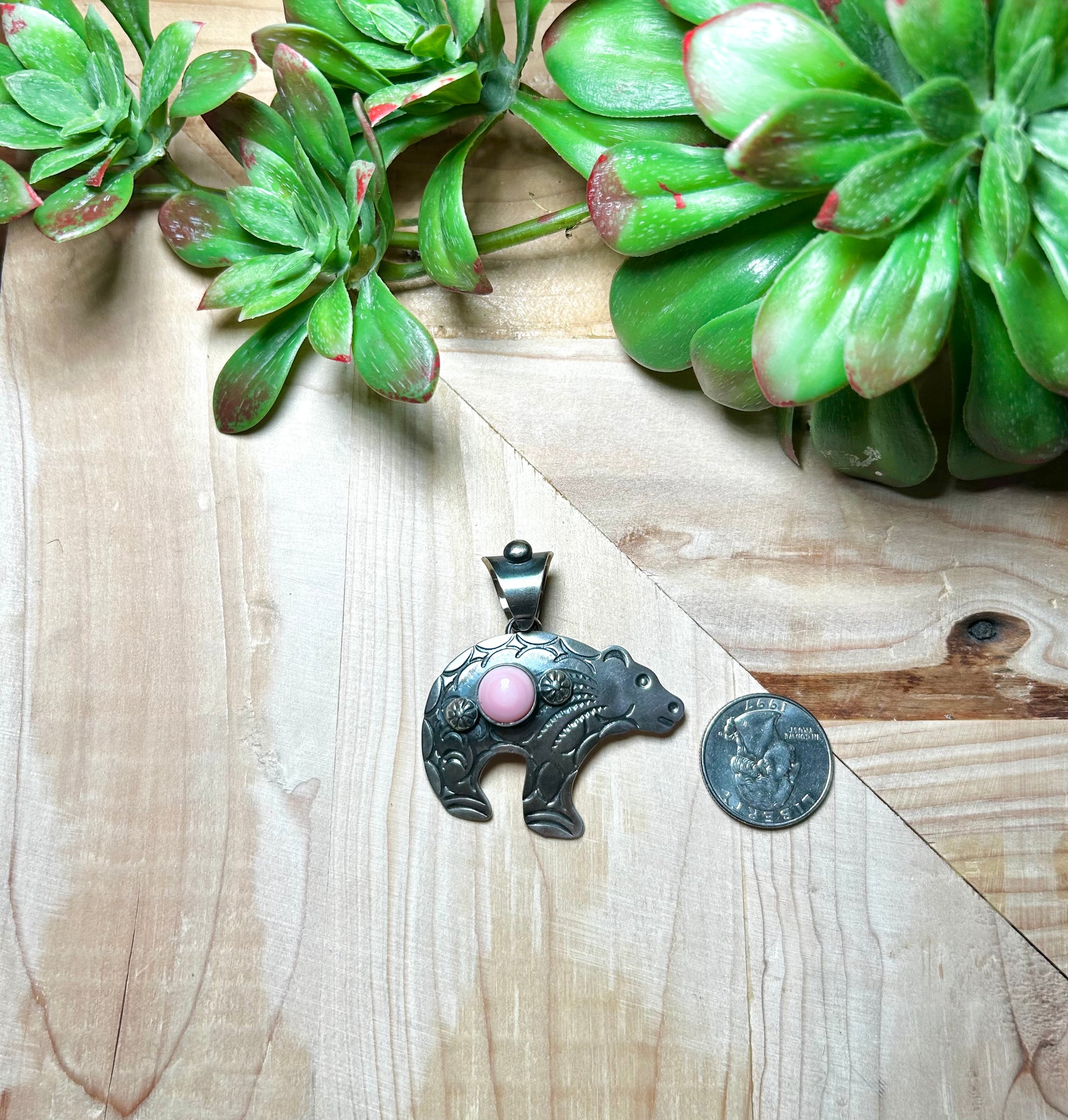 Chimney Butte Pink Conch & Sterling Silver Pendant