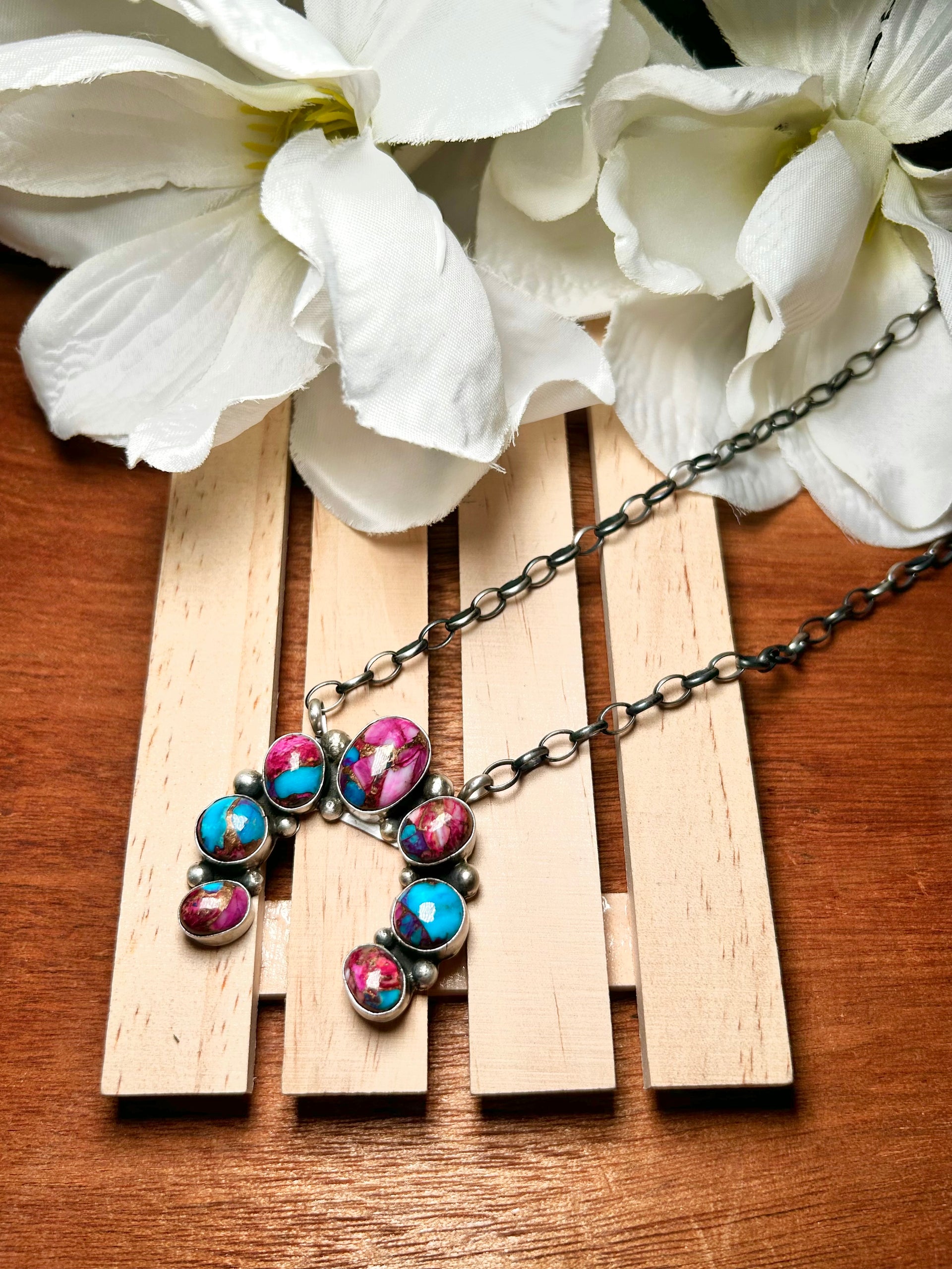 Augustine Largo Made Purple Mojave Turquoise & Sterling Silver Necklace