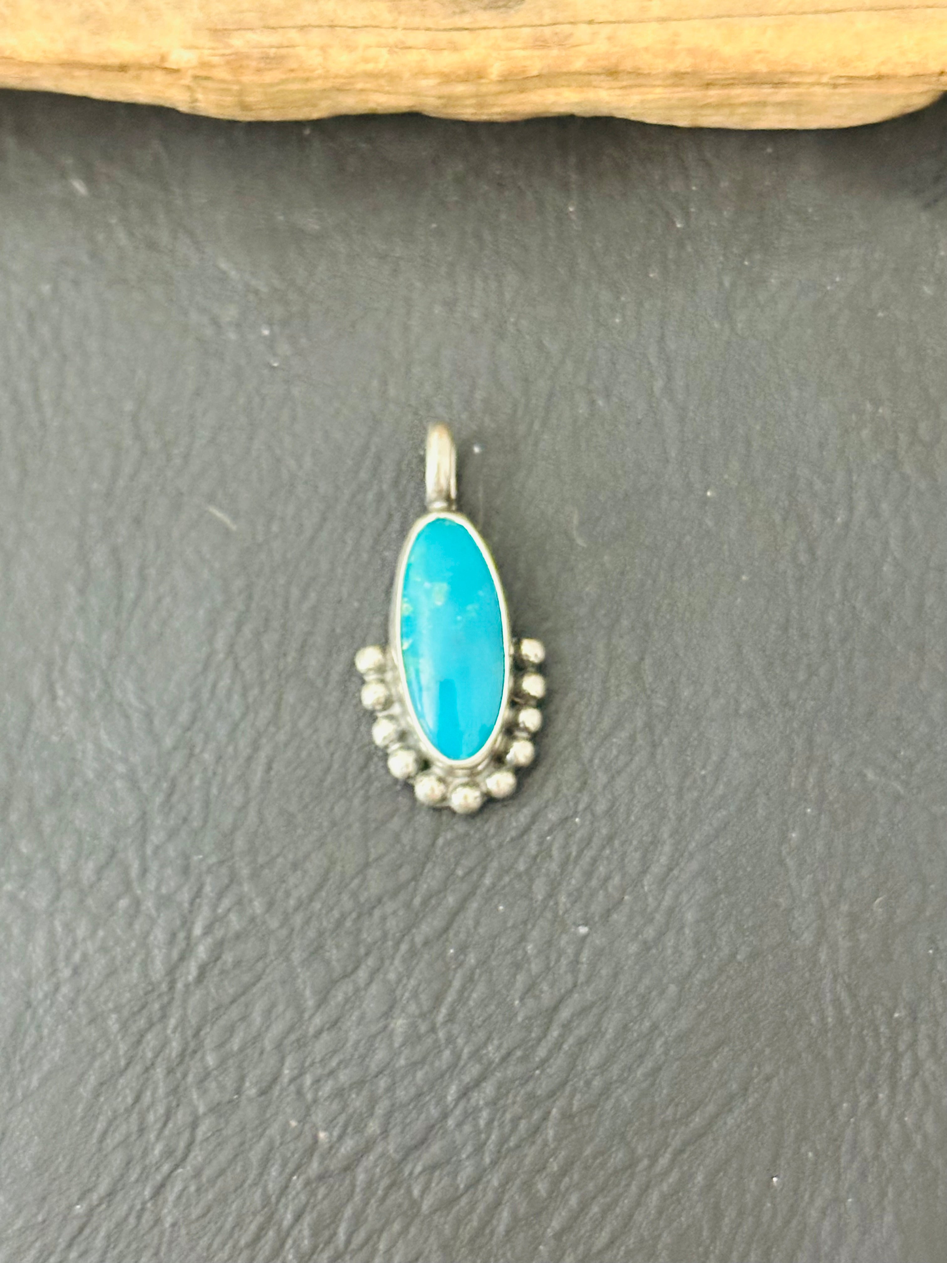 Navajo Made Turquoise & Sterling Silver Pendant