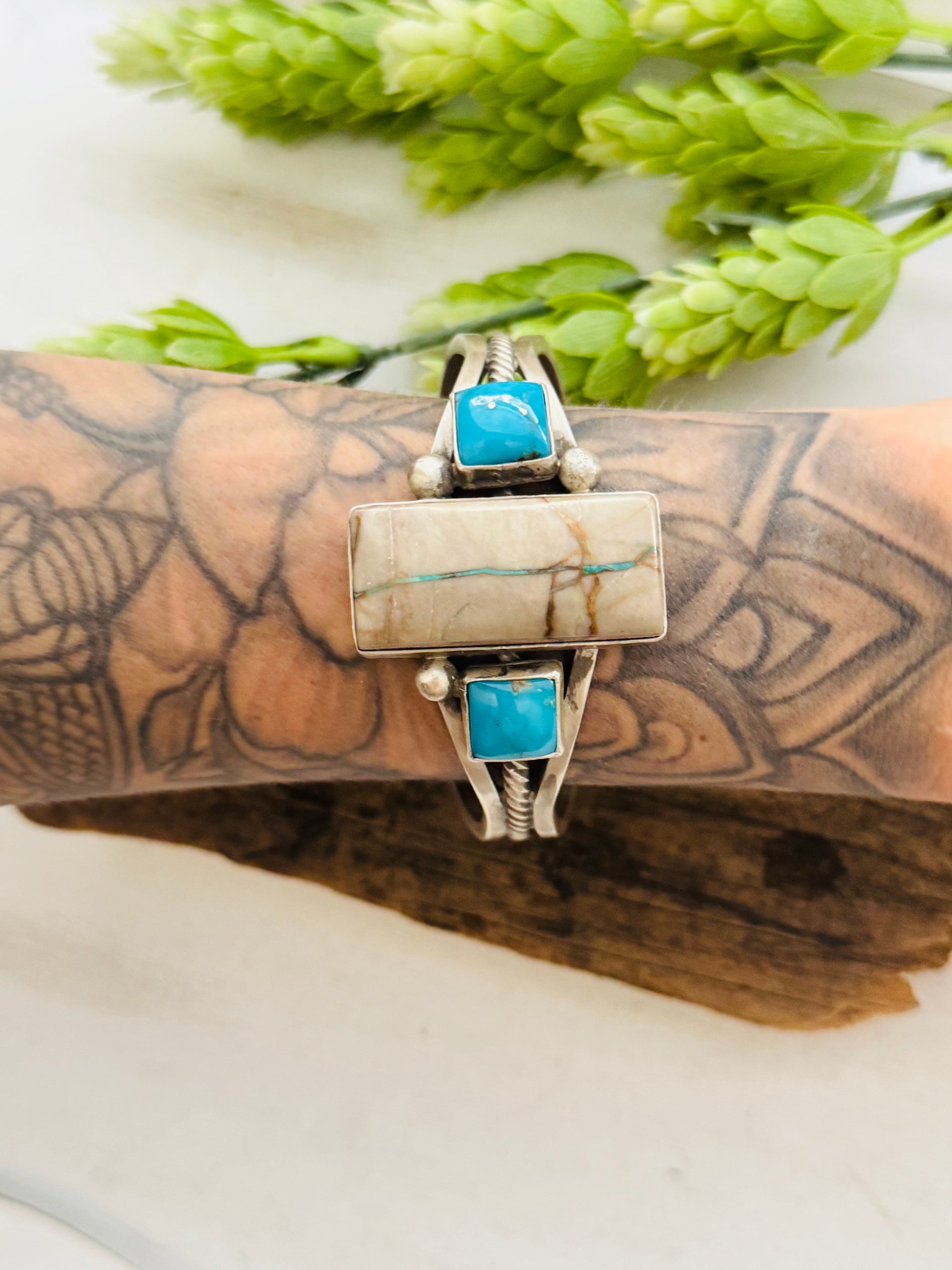 Patrick Yazzie Multi Turquoise & Sterling Silver Cuff Bracelet