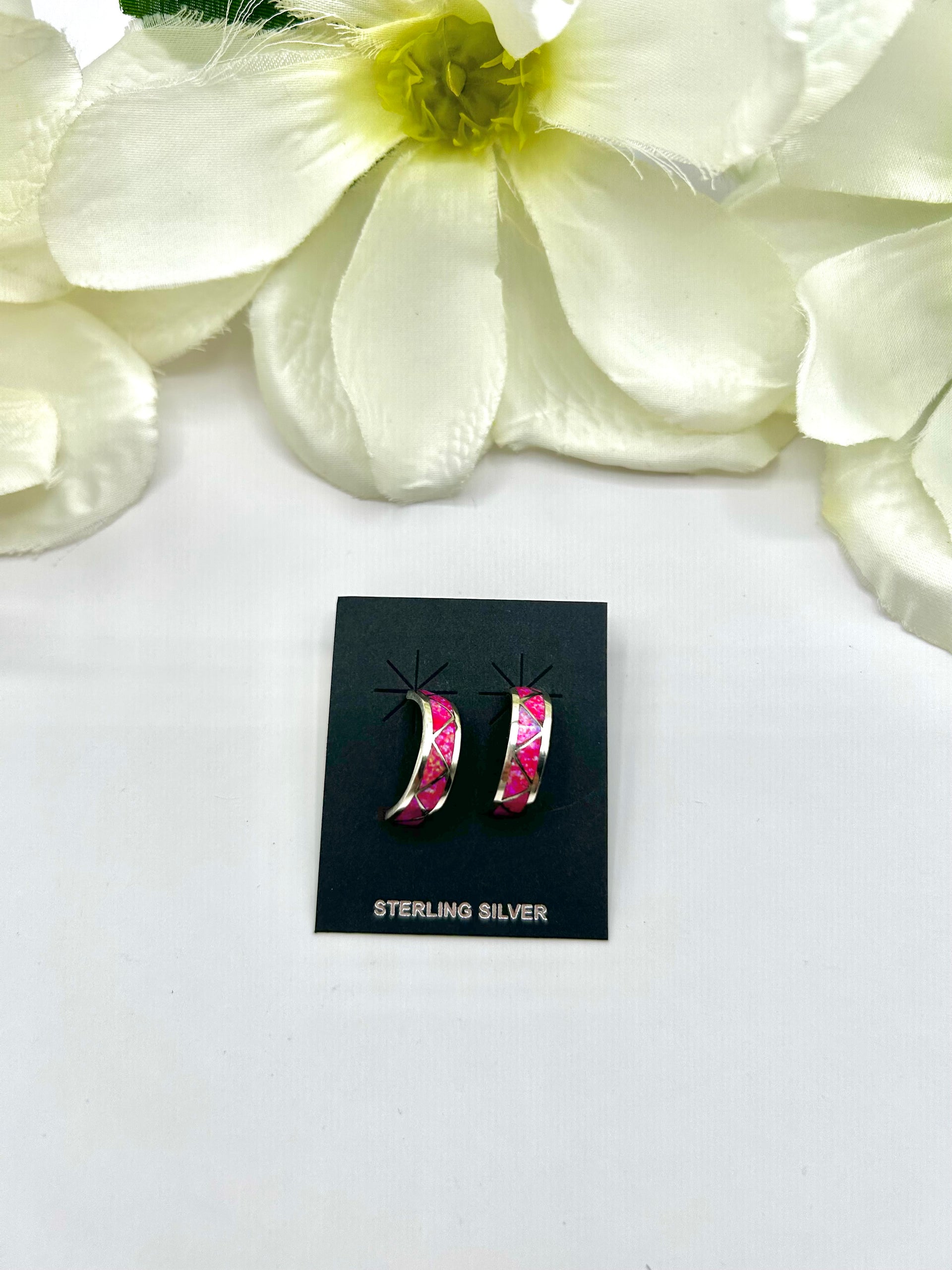 Navajo Made Opal & Sterling Silver Post  Earrings