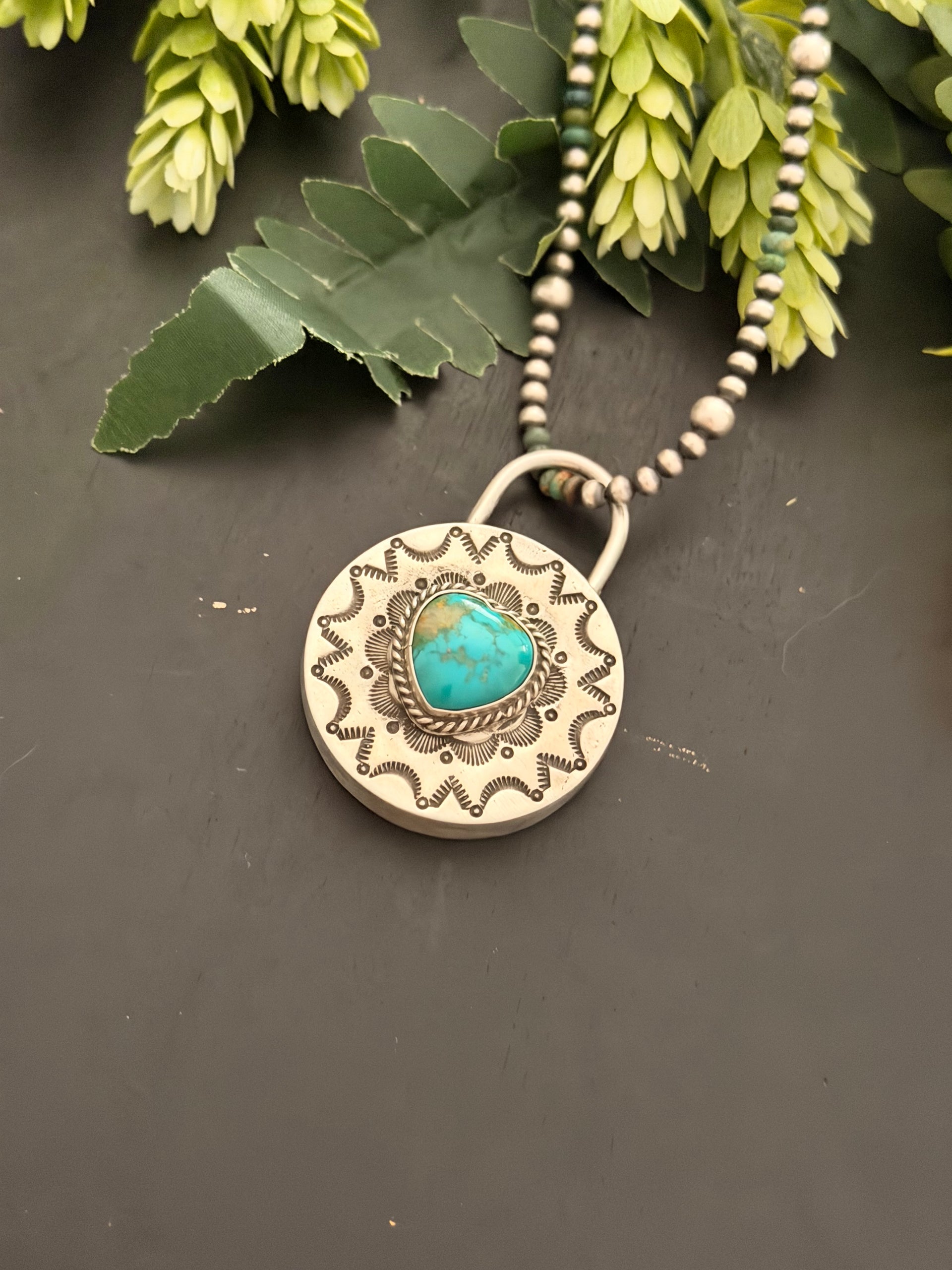 Charles Johnson Royston Turquoise & Sterling Silver Locket Pendant