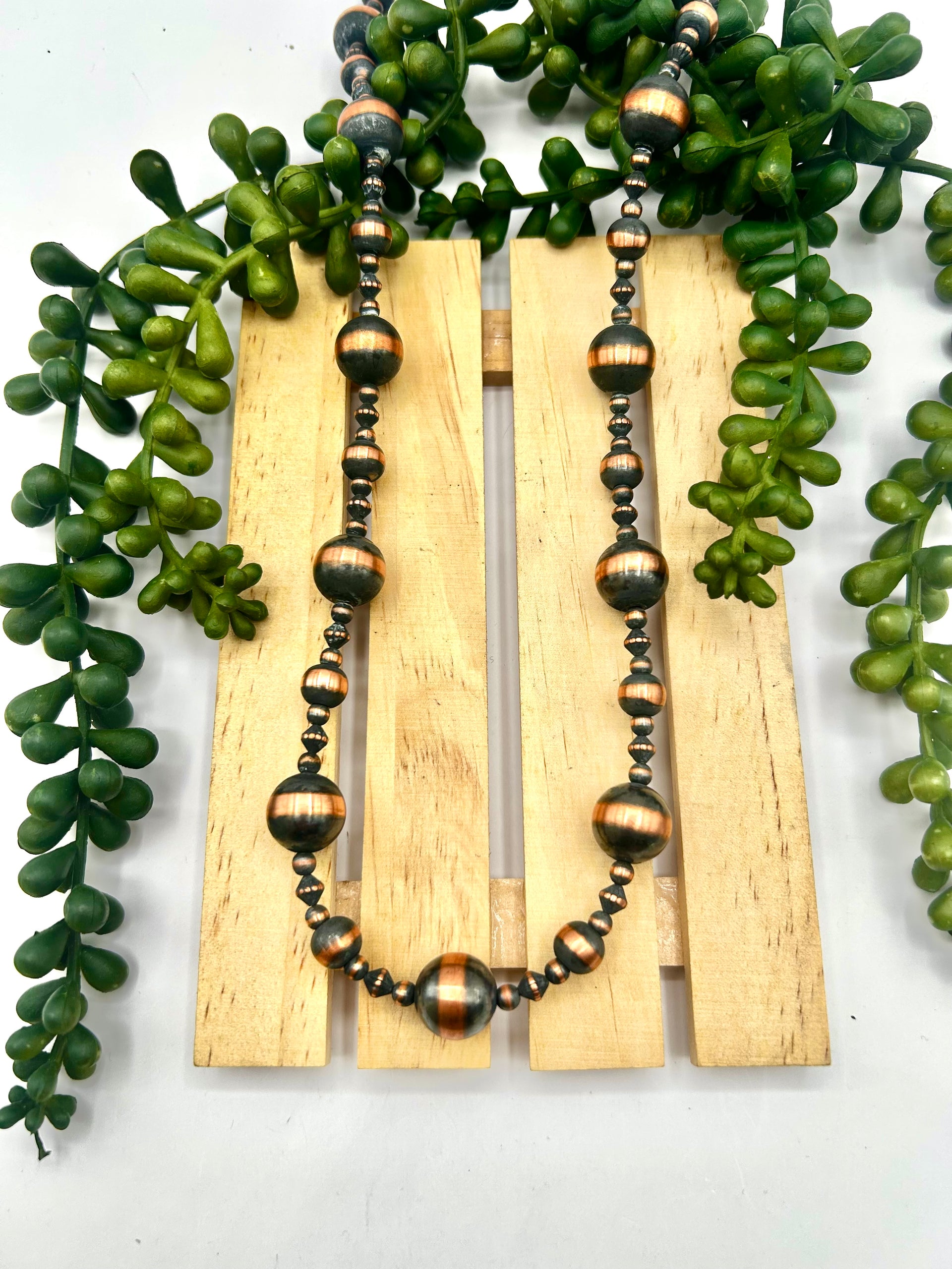 Navajo Made Strung Copper Necklace