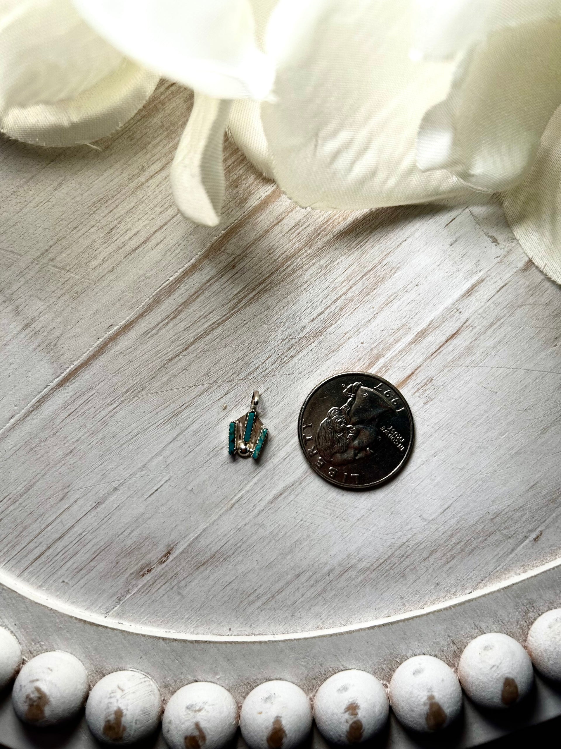 Zuni Made Kingman Turquoise & Sterling Silver Pendant