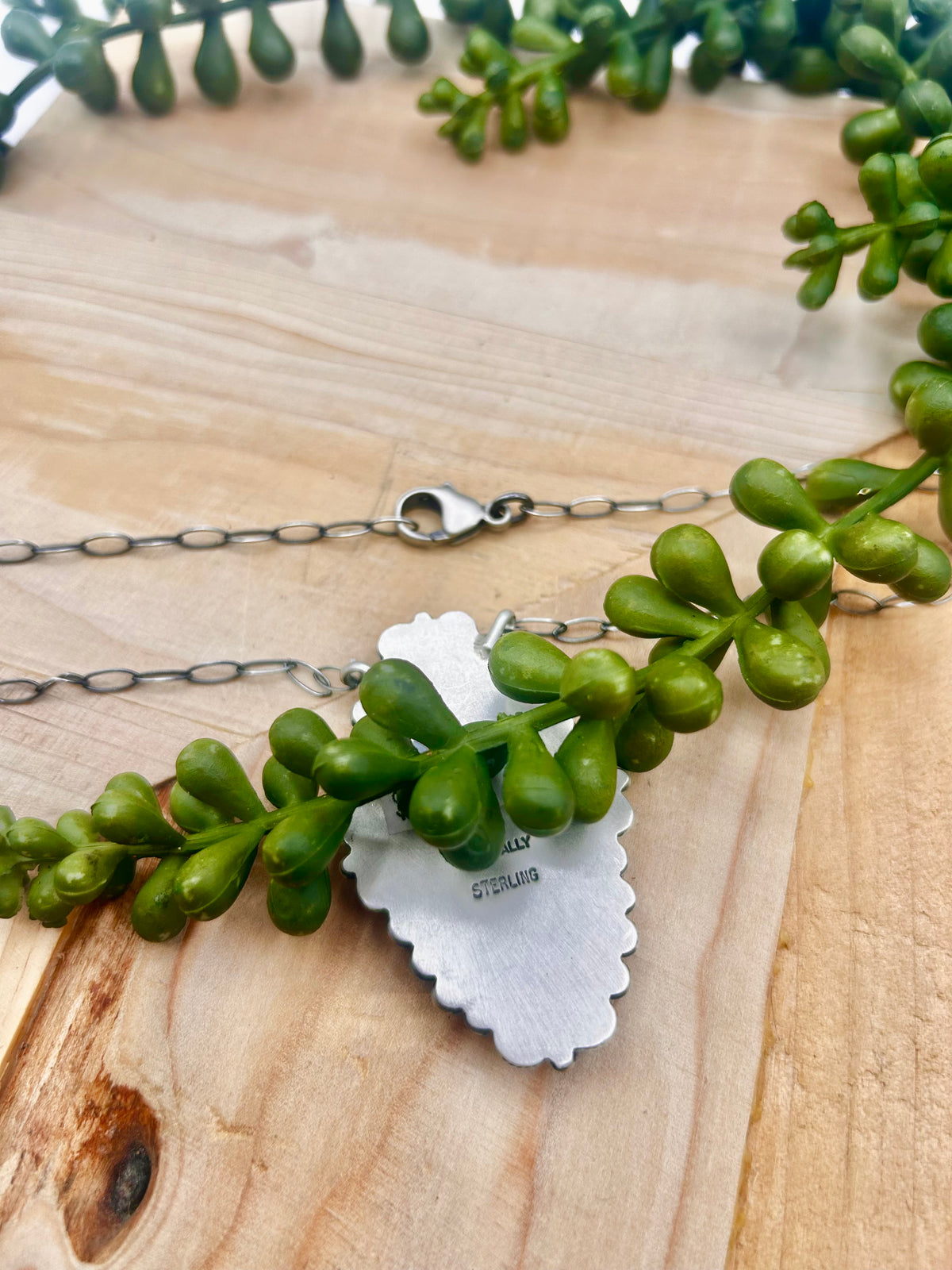 Navajo Made Royston Turquoise & Sterling Silver Cluster Necklace