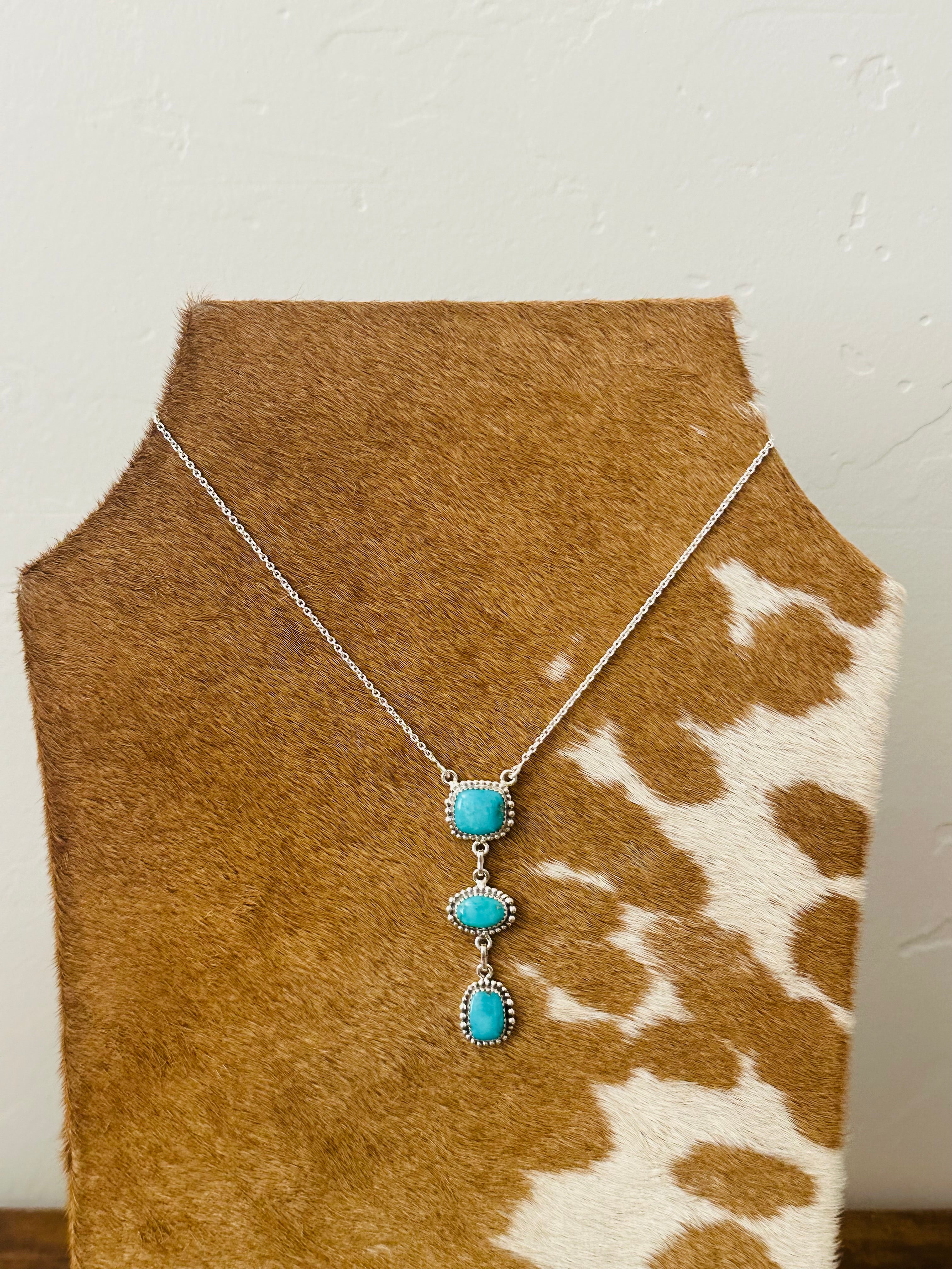 Southwest Made Blue Ridge Turquoise & Sterling Silver Necklace