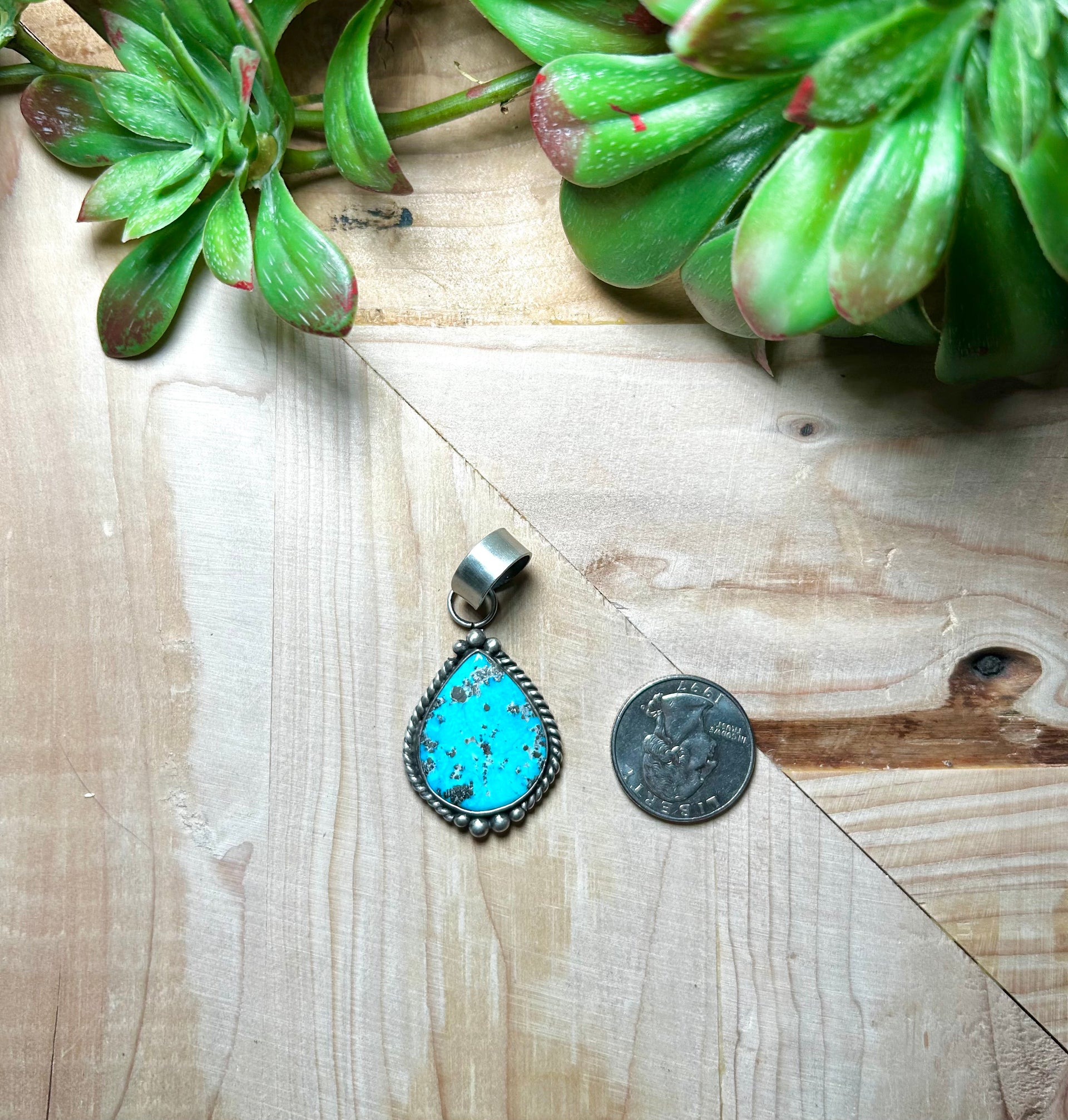 Zachariah David Blue Bird Turquoise & Sterling Silver Pendant