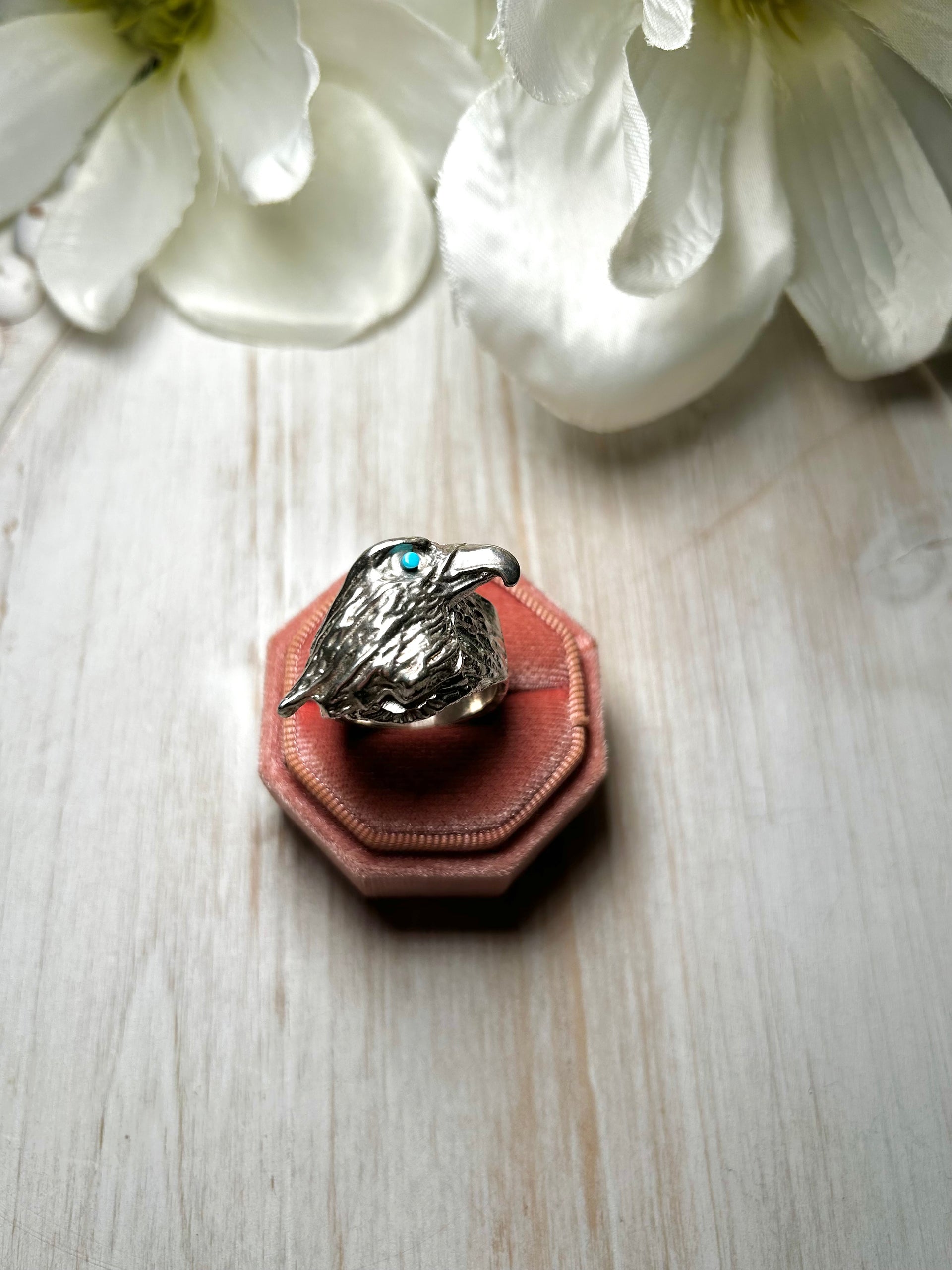 Navajo Made Kingman Turquoise & Sterling Silver Ring