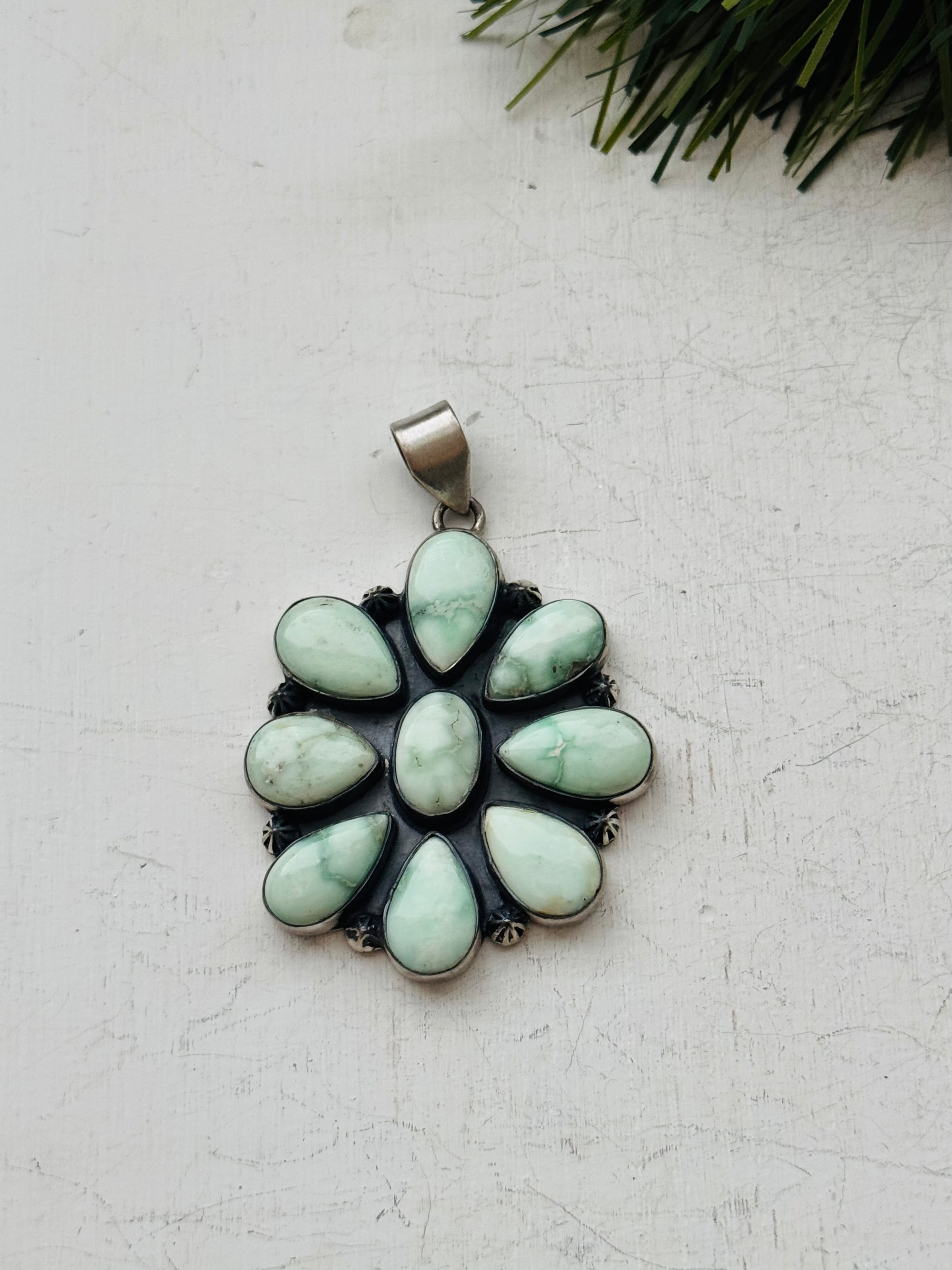 Southwest Paloma Variscite & Sterling Silver Pendant