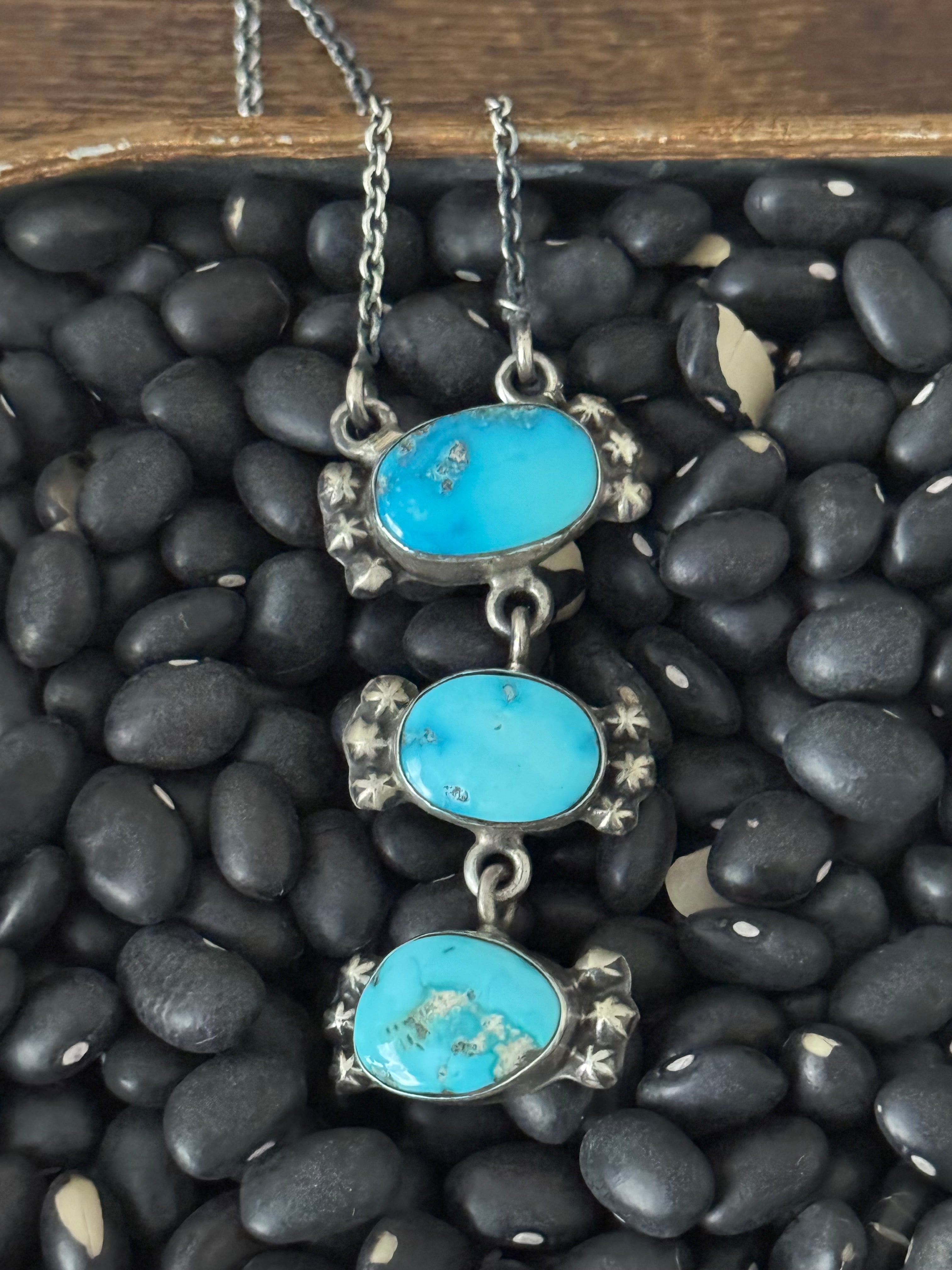 Southwest Valley Blue Turquoise & Sterling Silver Necklace