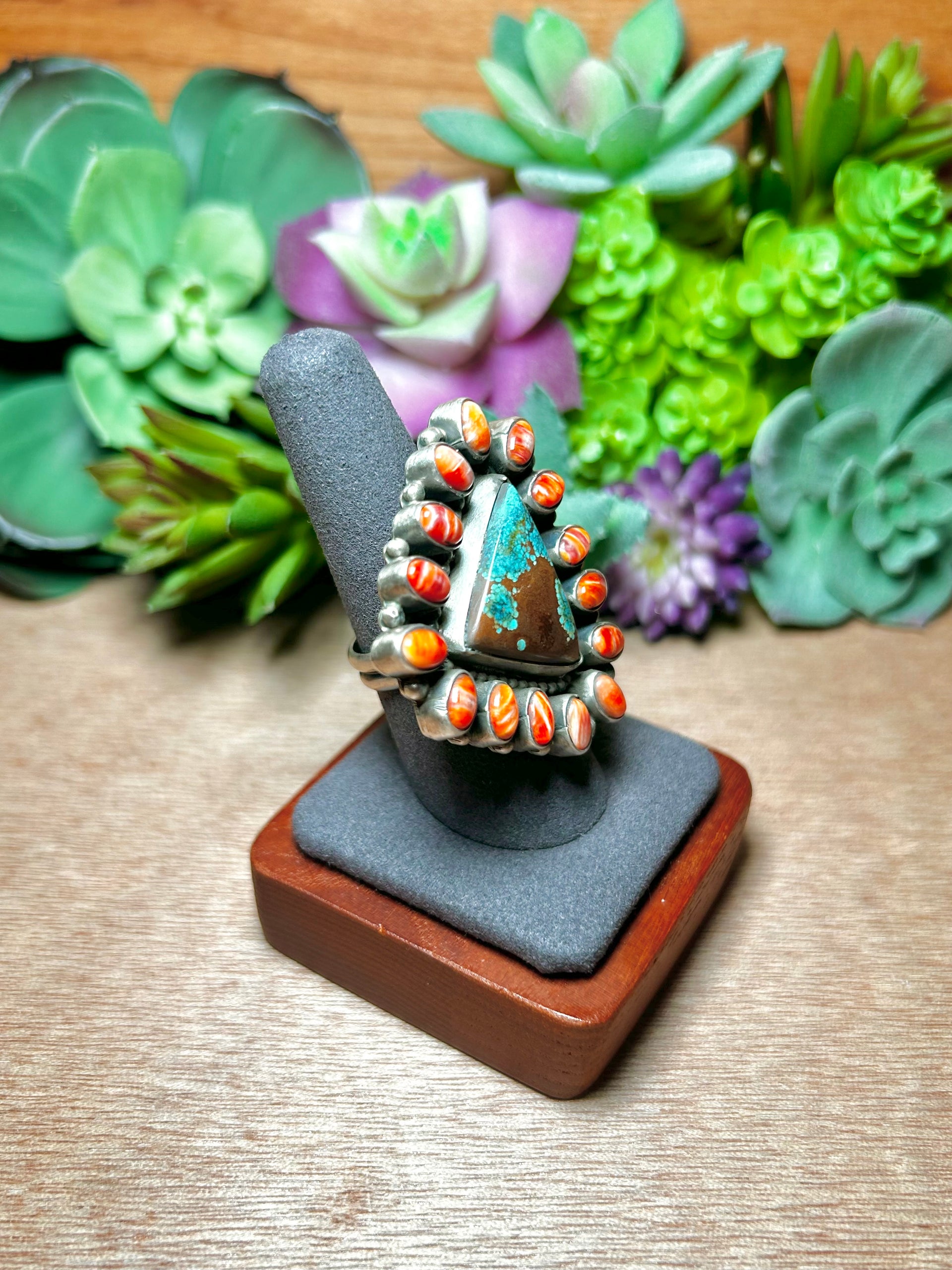 Sheila Becenti Multi Stone & Sterling Silver Adjustable Ring