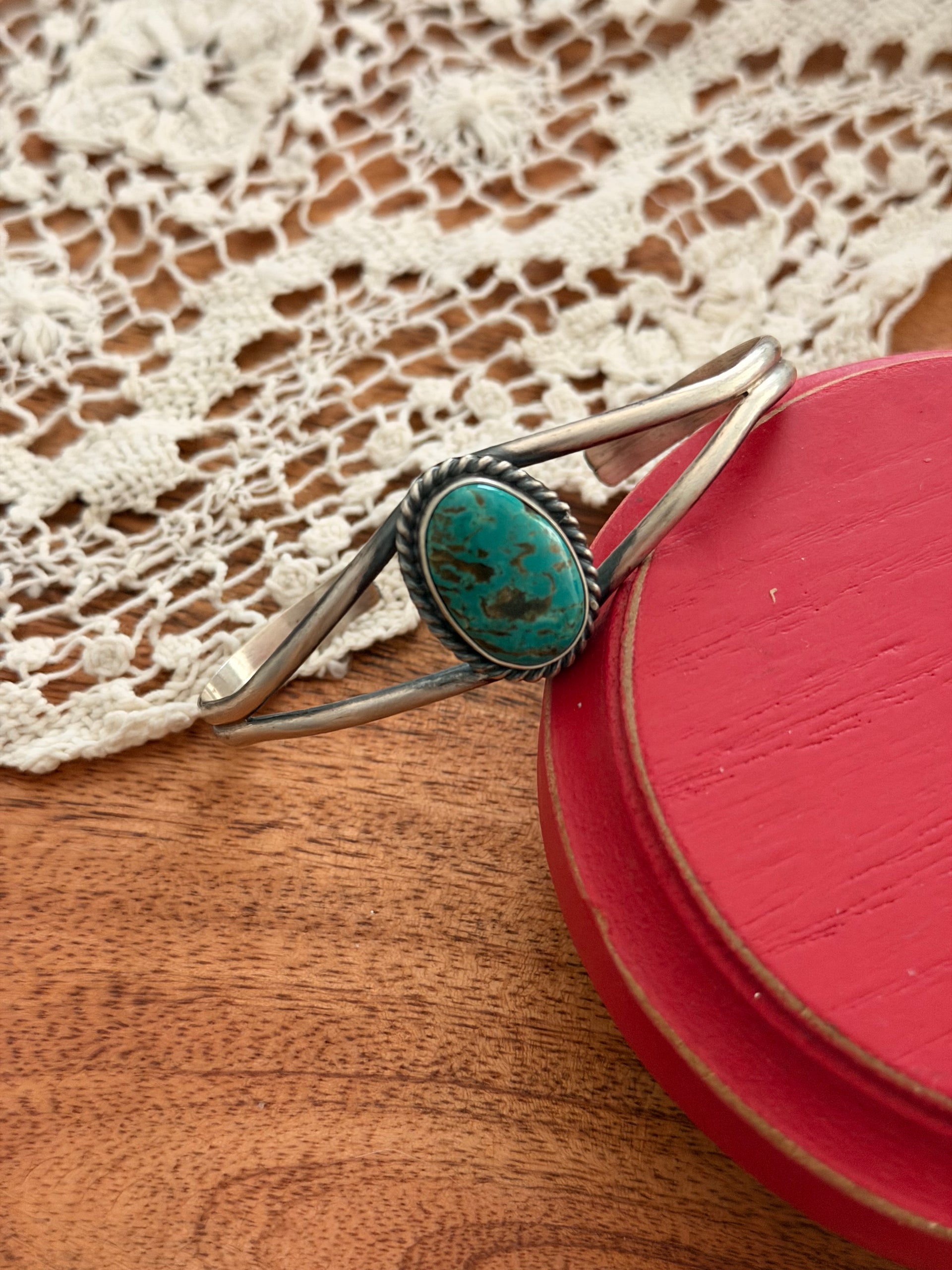 Dave Skeets Turquoise & Sterling Silver Cuff Bracelet