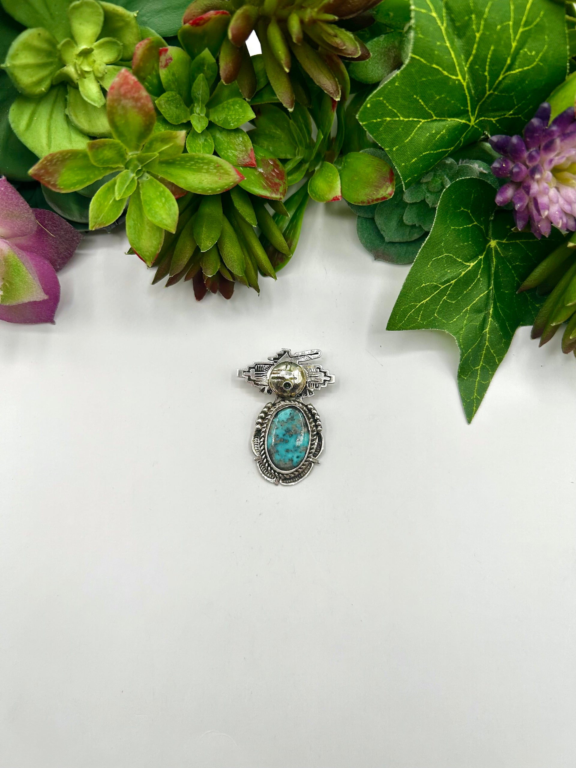 Bennle Ration Kingman Turquoise & Sterling Silver Pendant