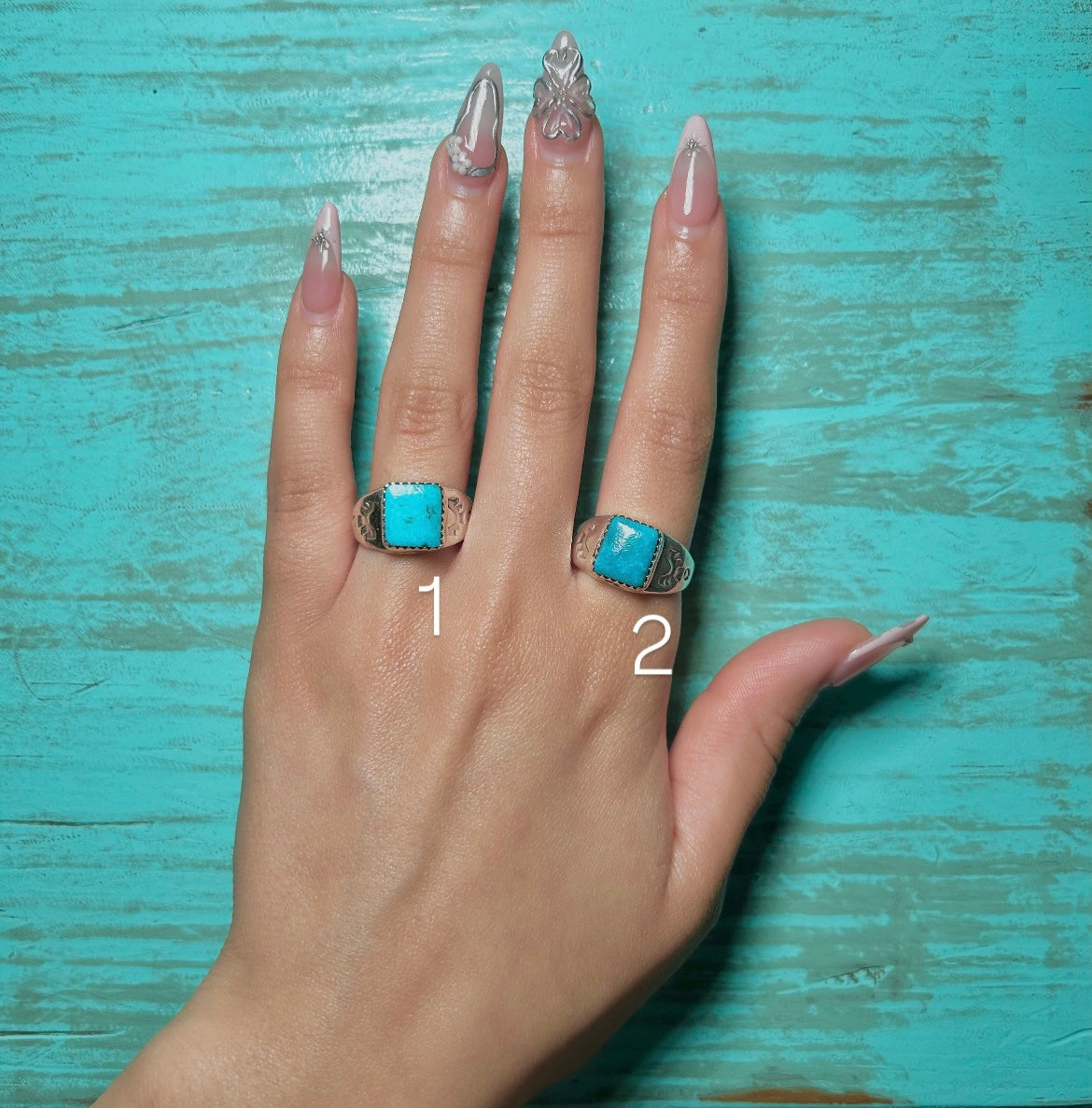 Navajo Made Kingman Turquoise & Sterling Silver Ring