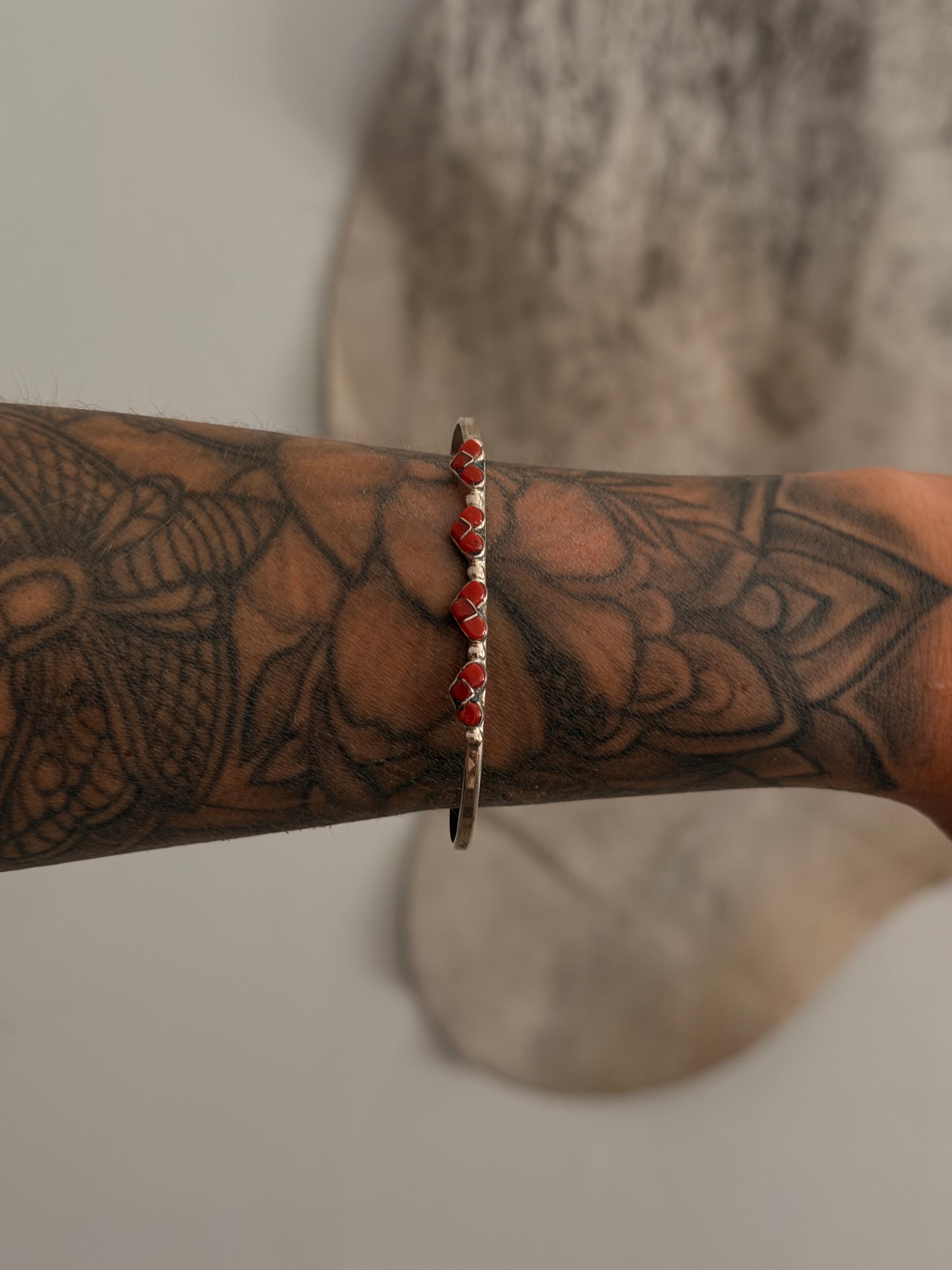 Zuni Made Sterling Silver Heart Cuff Bracelet
