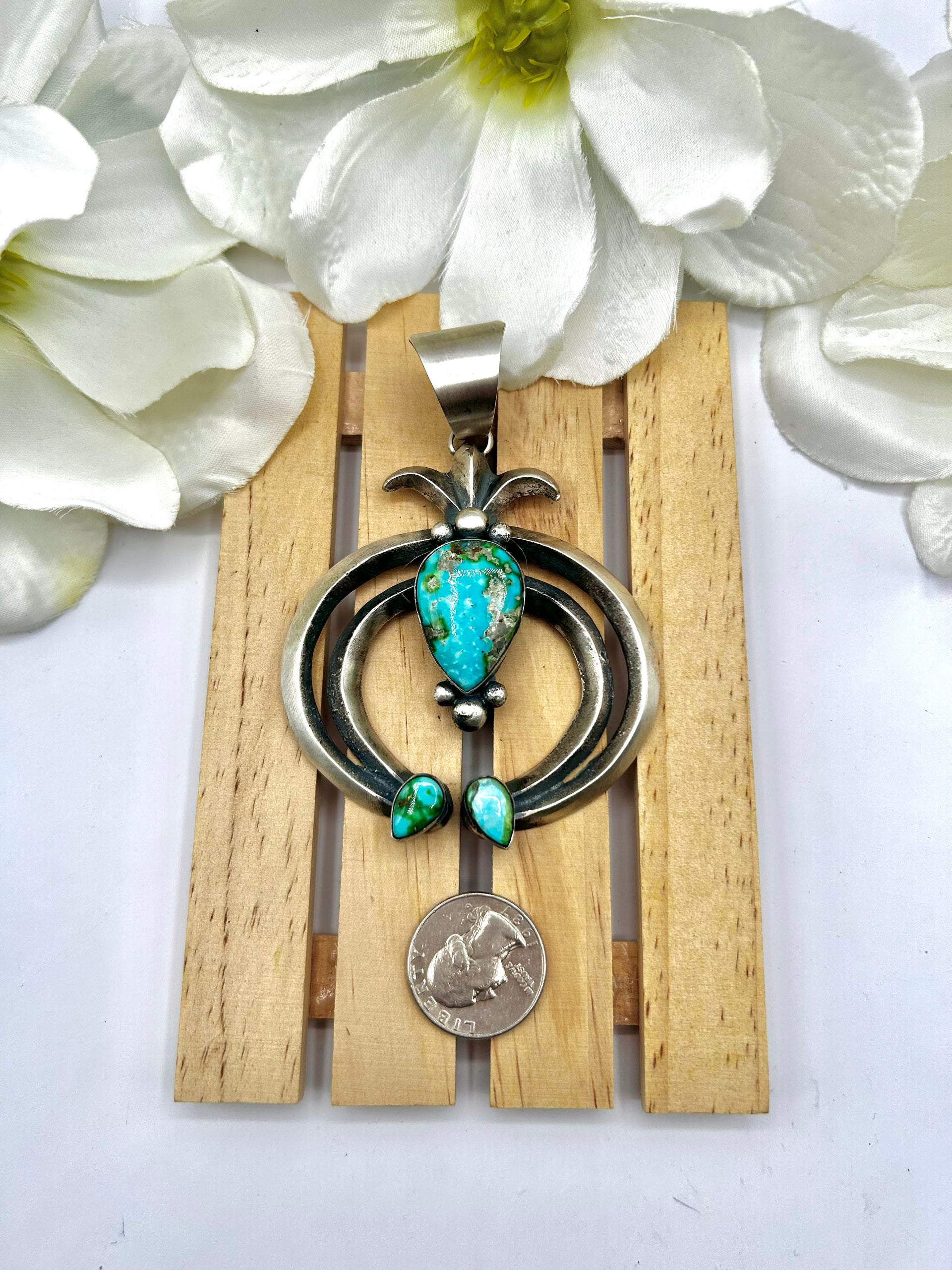 Chimney Butte Sonoran Mountain Turquoise & Sterling Silver Pendant