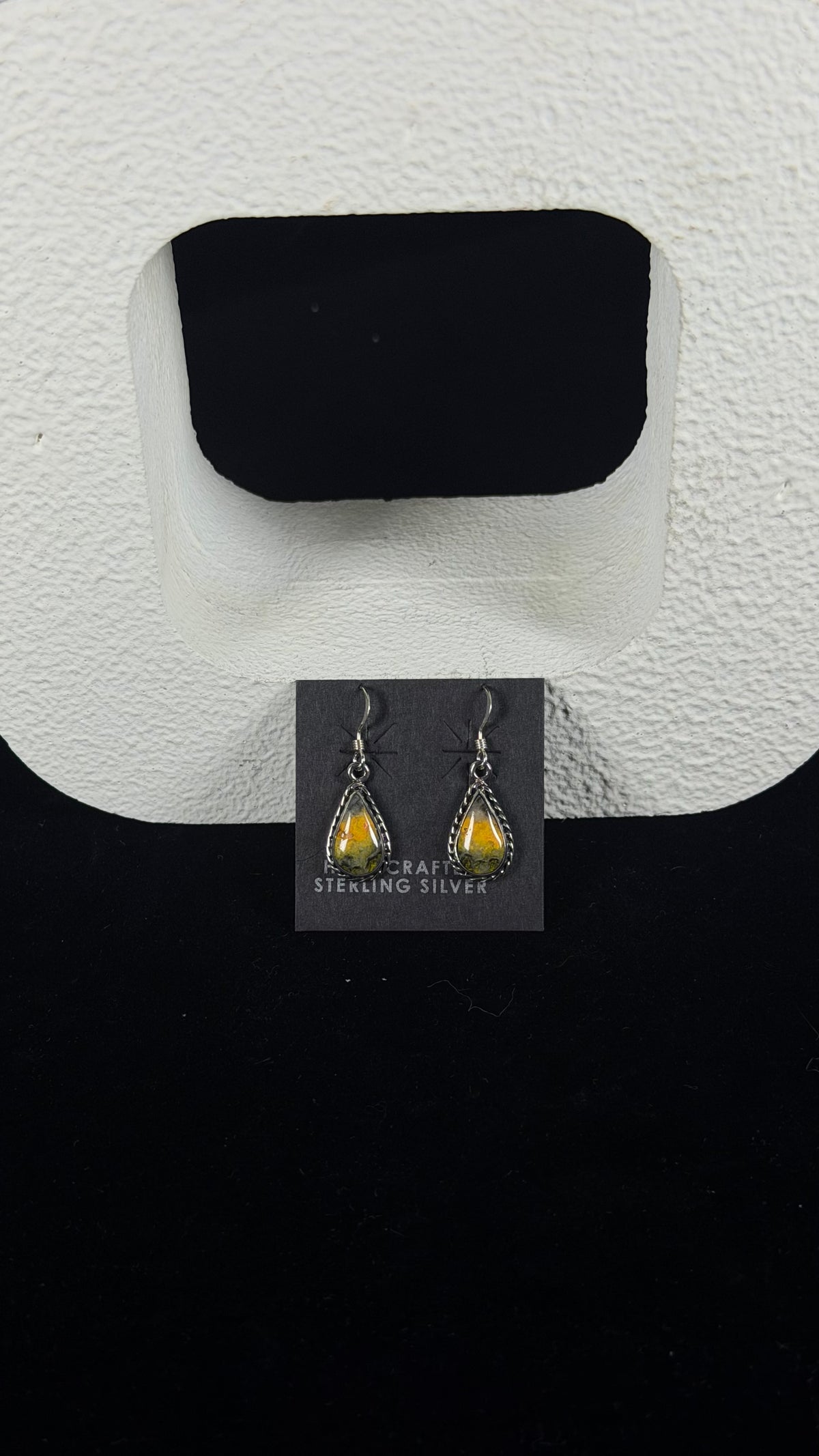 Navajo Made BB Agate & Sterling Silver Dangle Earrings