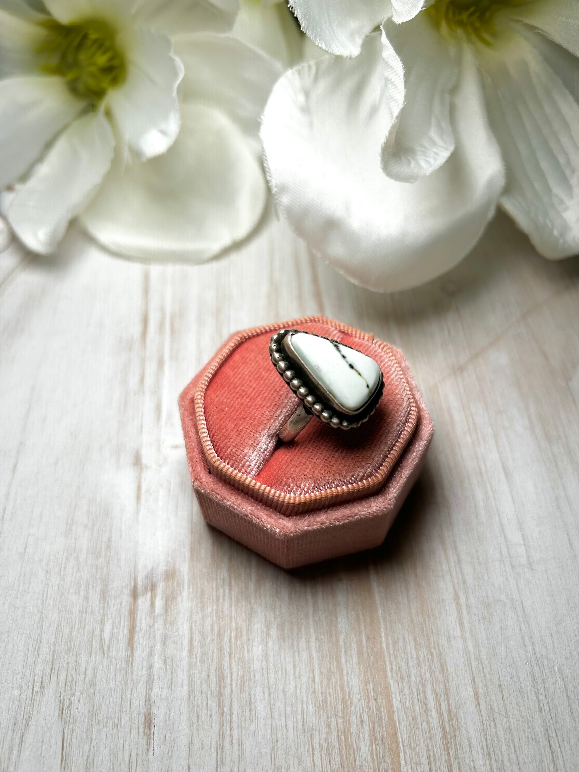 Eli Skeets Paloma Variscite & Sterling Silver Ring Size 5.25