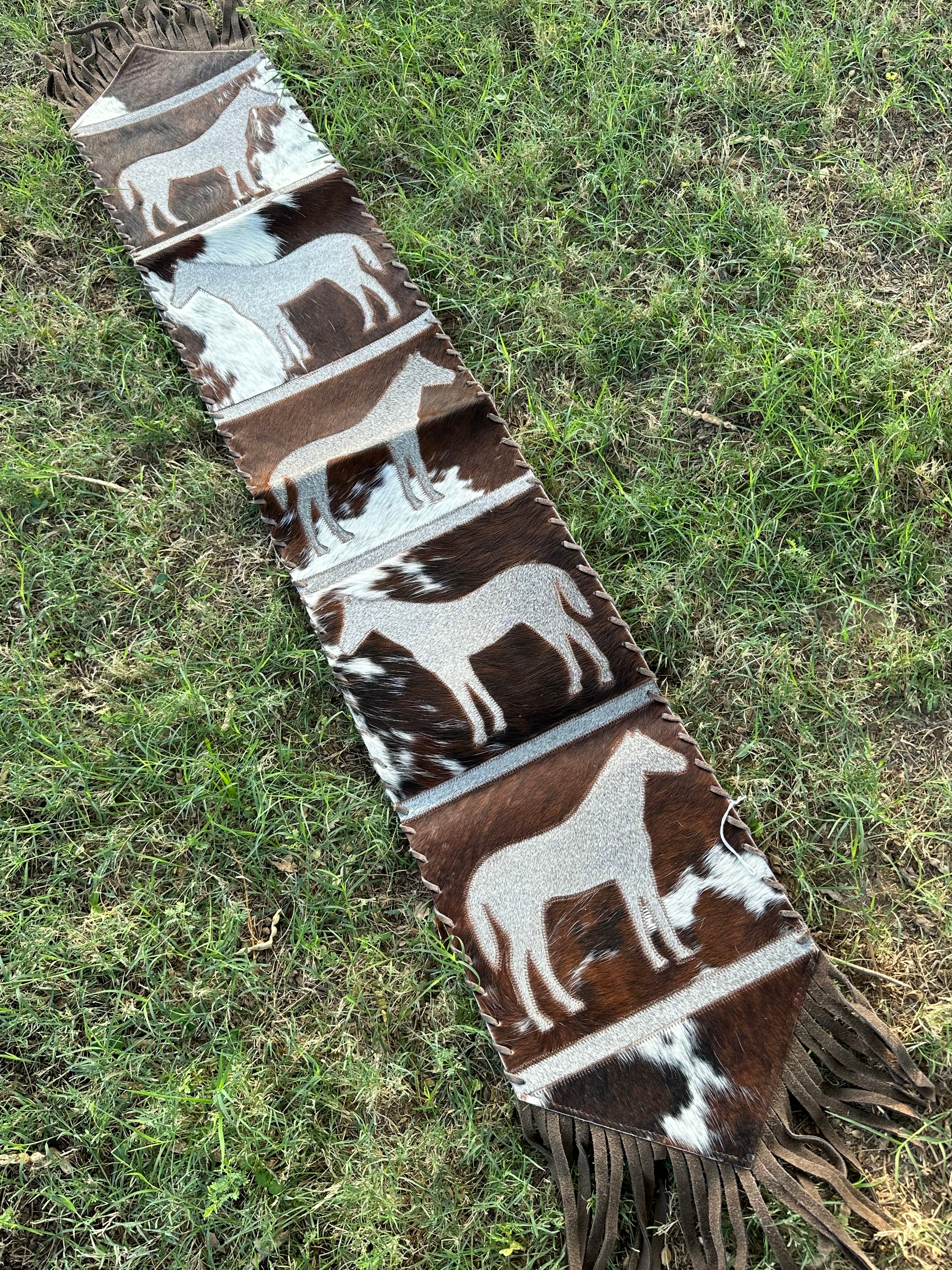 Genuine Leather Cowhide Table Runner