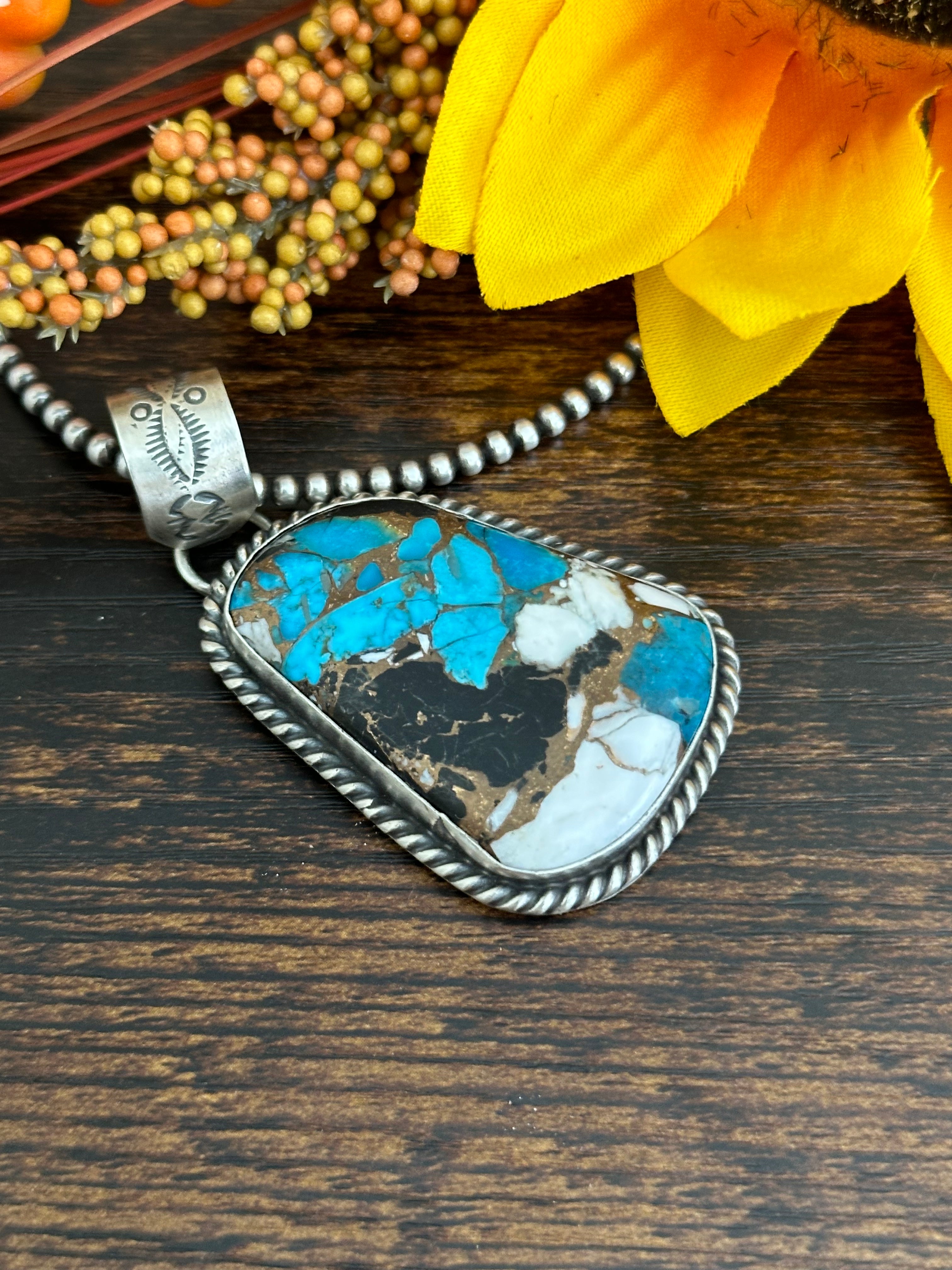 Augustine Largo Mohave Turquoise & Sterling Silver Pendant