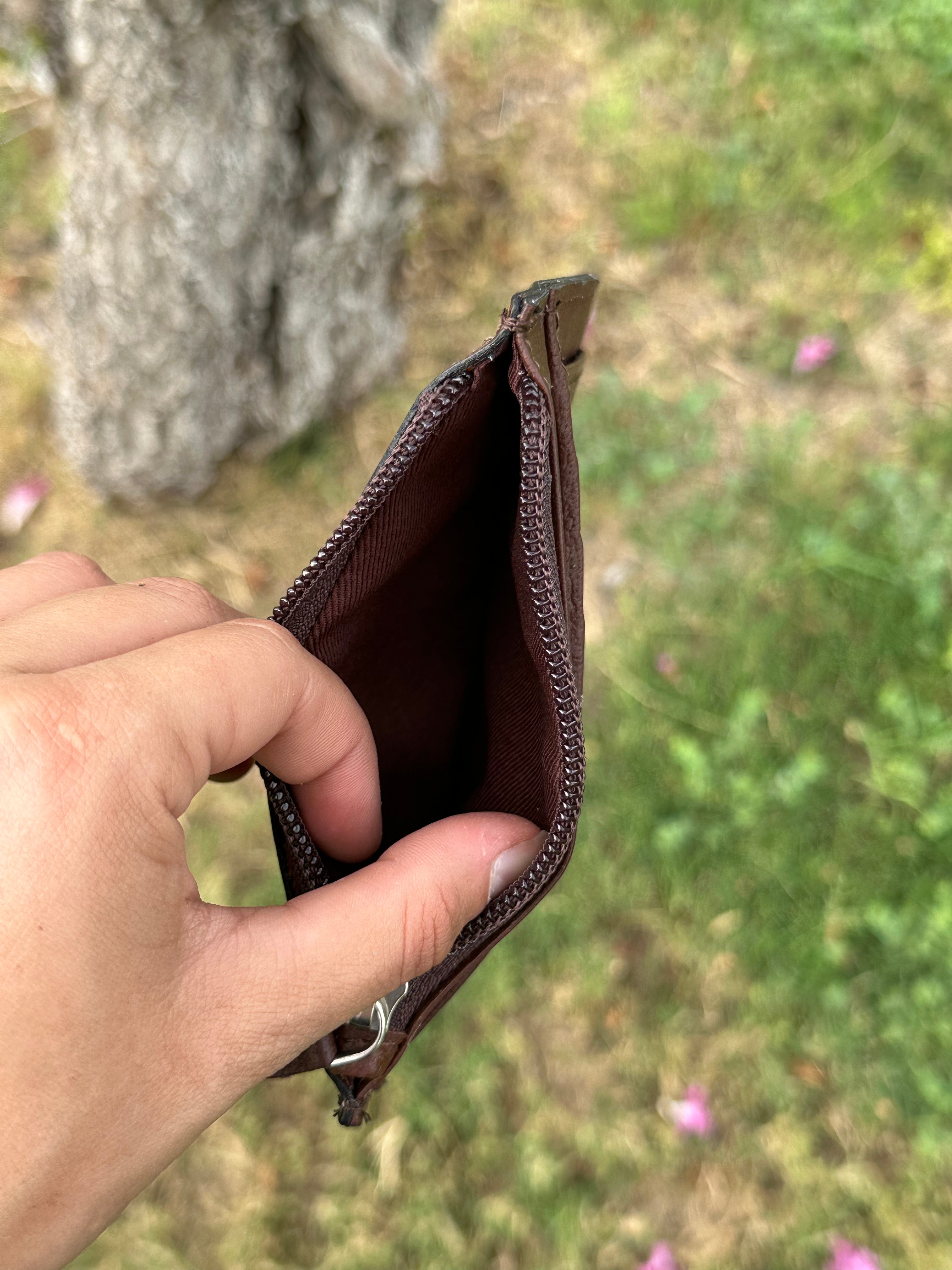 Genuine Tooled Leather Coin Bag & Card Holder