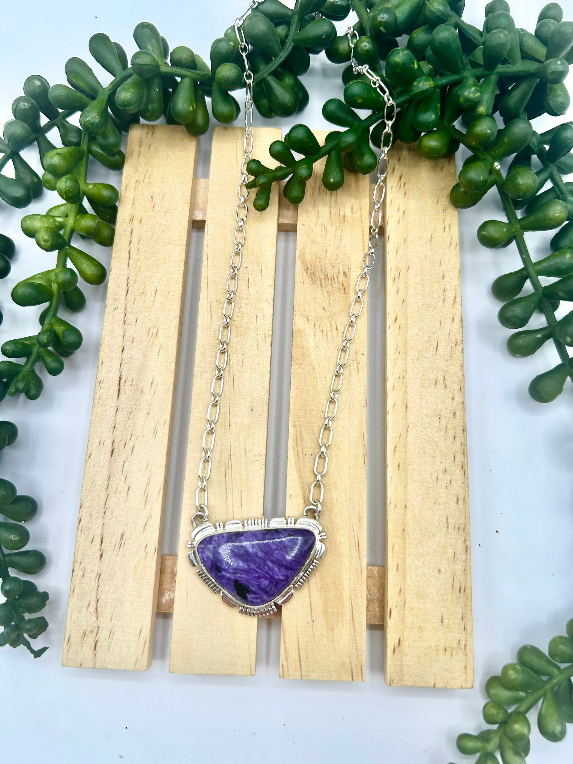 Allen Lee Charoite & Sterling Silver Necklace