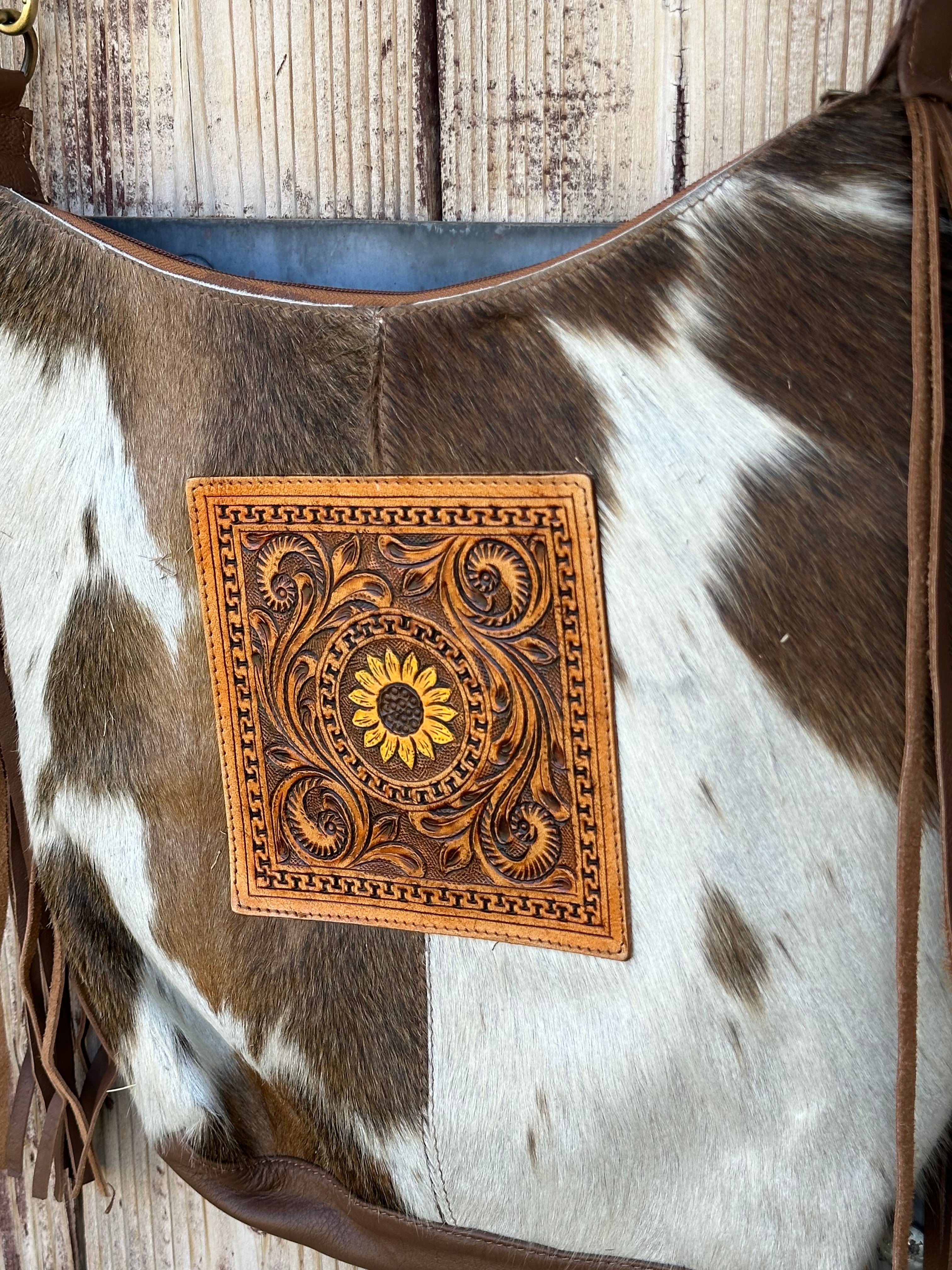 Genuine Tooled Leather Cowhide Purse