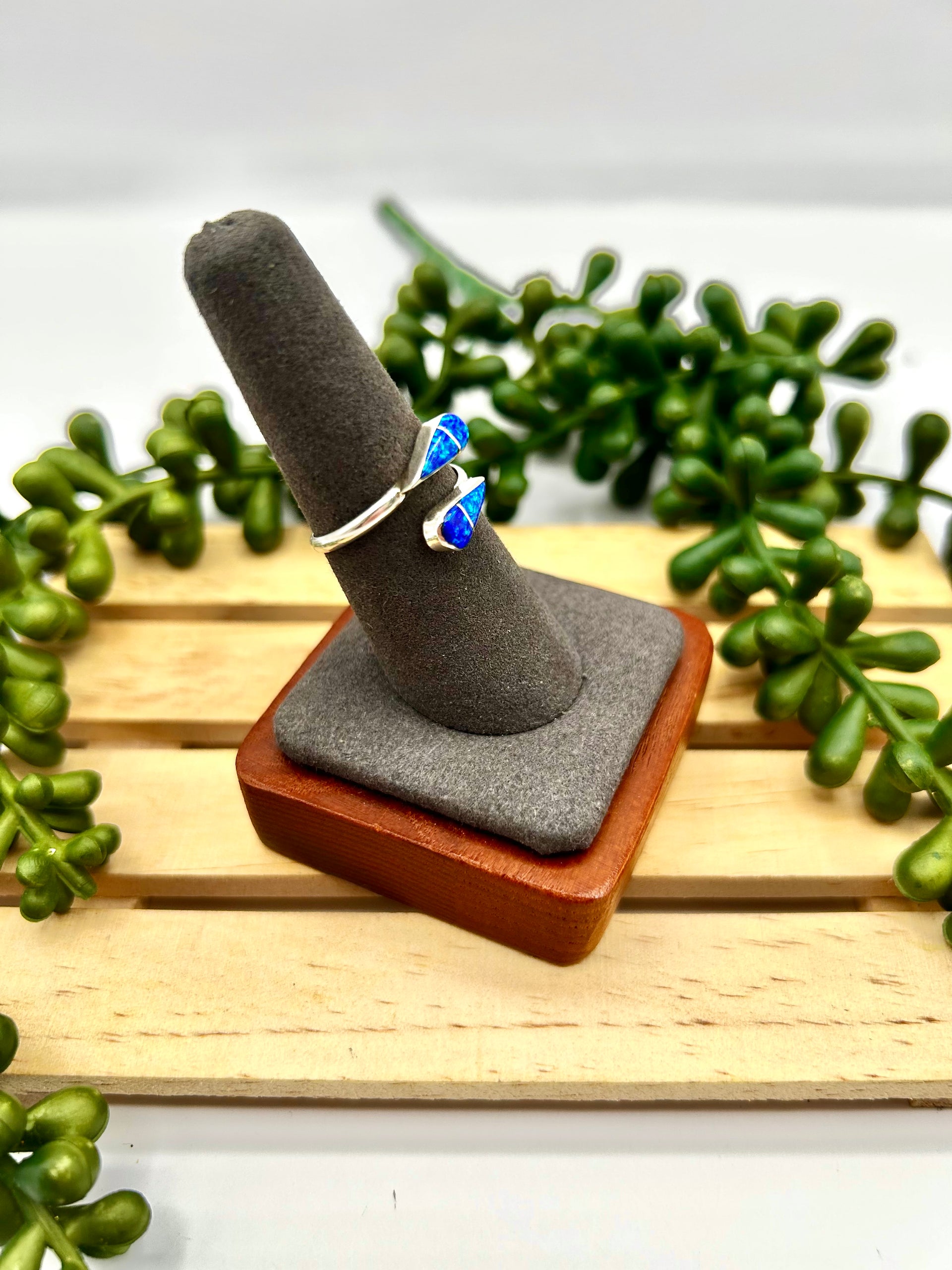 Navajo Made Opal & Sterling Silver Adjustable Ring