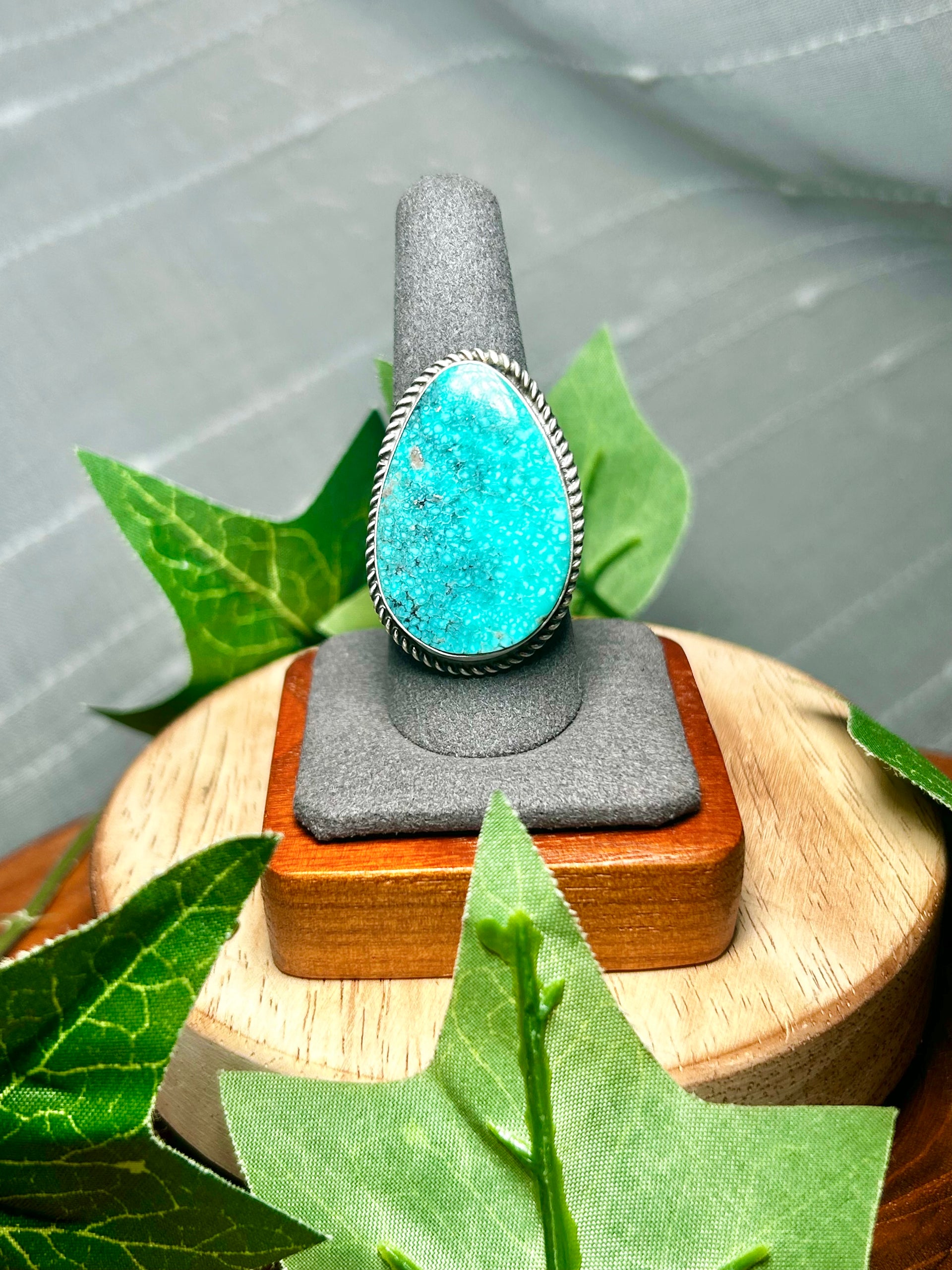 Antionette Martinez Kingman Turquoise & Sterling Silver Adjustable Ring