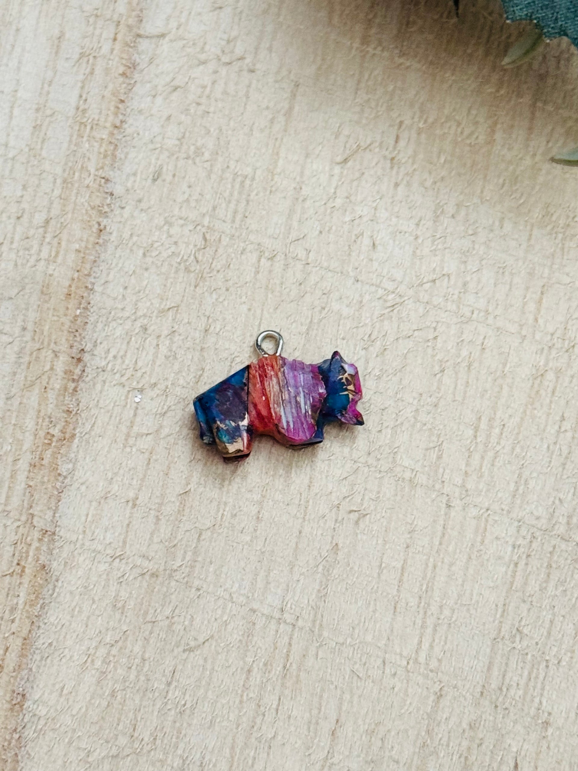 Navajo Made Mohave Turquoise & Sterling Silver Buffalo Charms