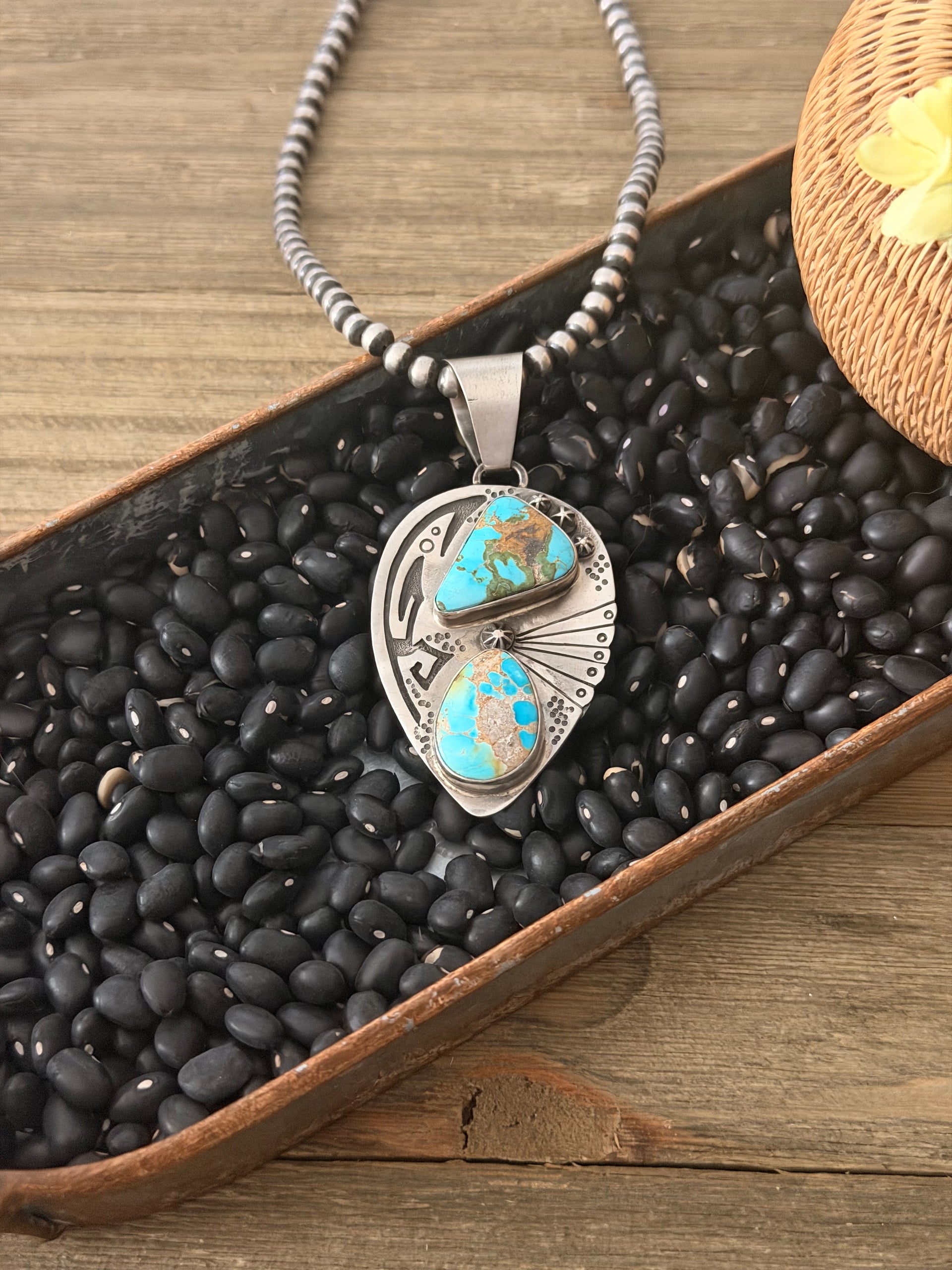 Randy Billy Sonoran Mountain Turquoise & Sterling Silver Pendant