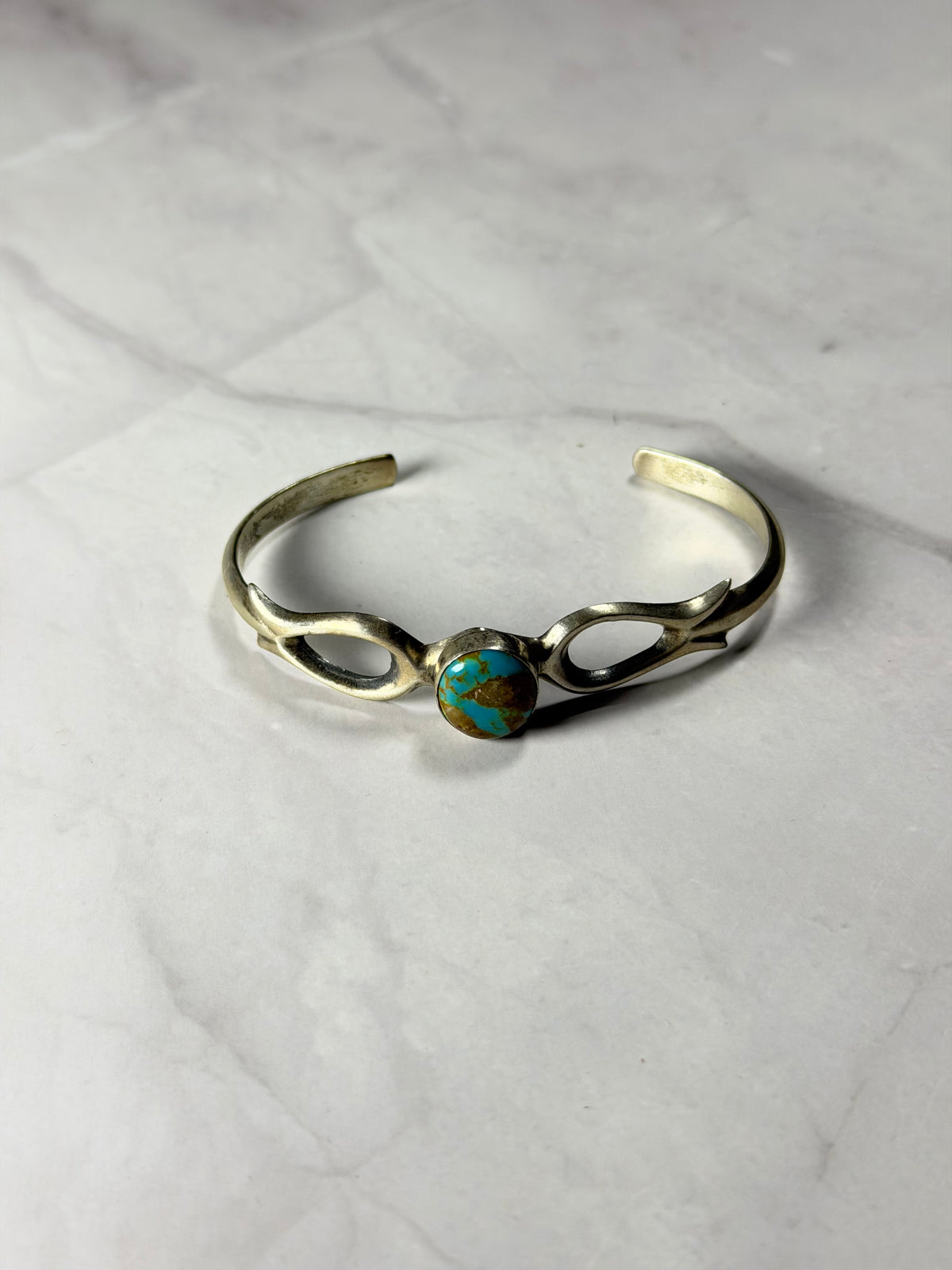 Navajo Made Royston Turquoise & Sterling Silver Cuff Bracelet