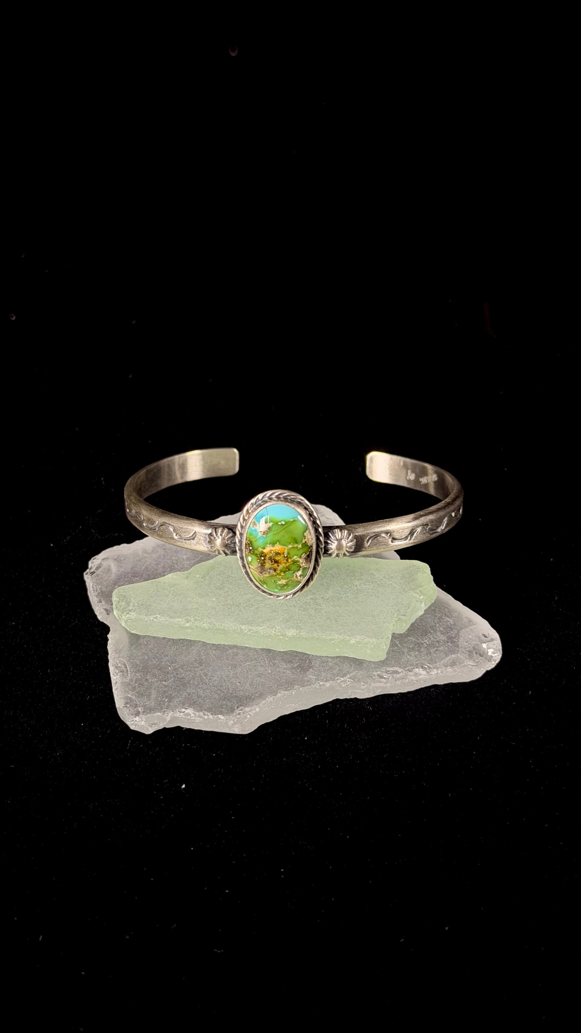 Sam Yellowhair Sonoran Gold Turquoise & Sterling Silver Cuff Bracelet