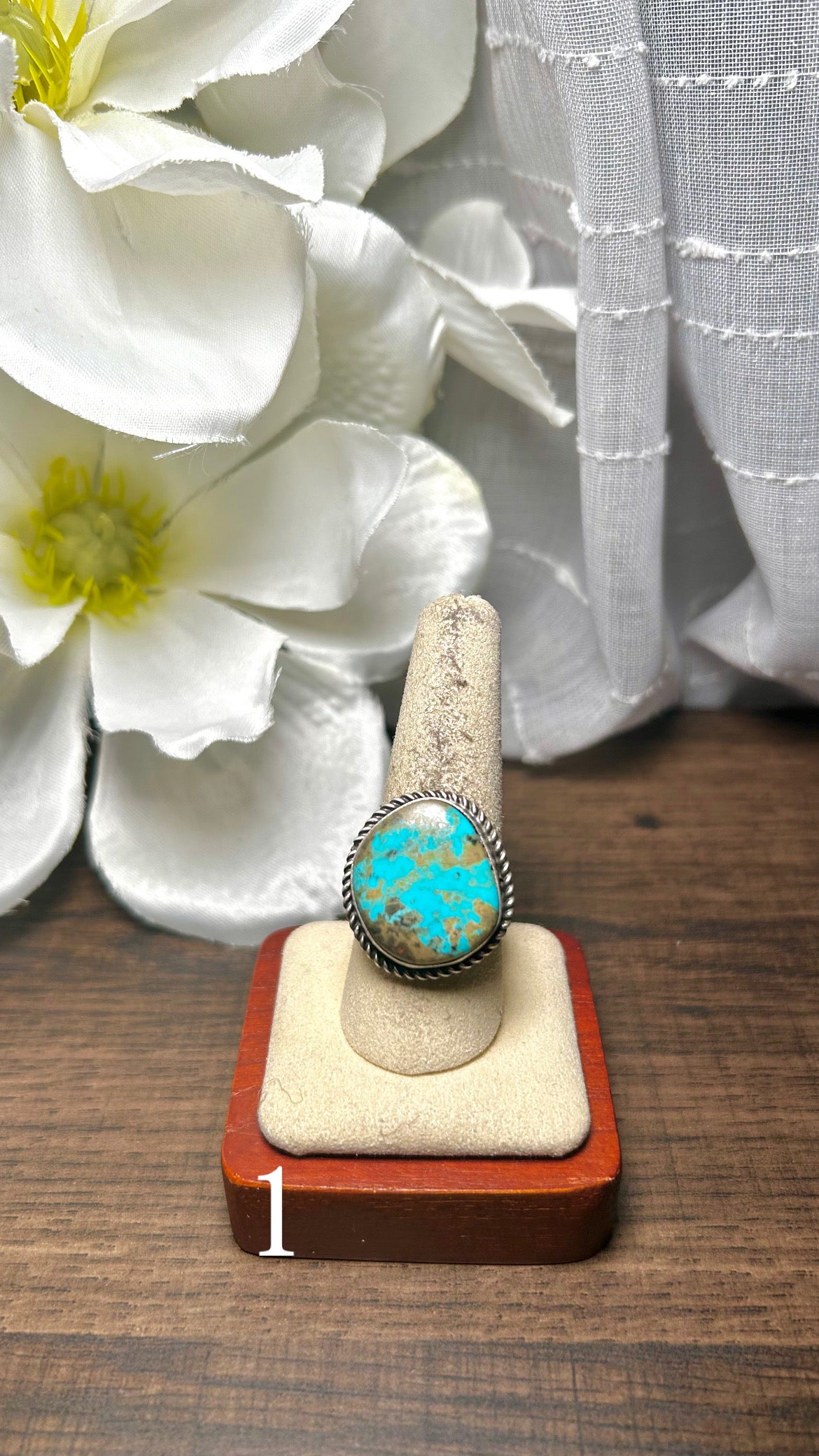 Donovan Nez Kingman Turquoise & Sterling Silver Adjustable Ring